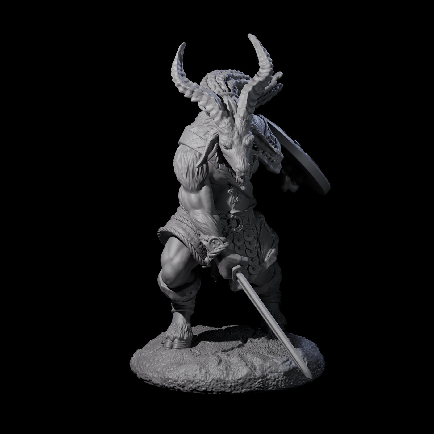 Brave Satyr Fighter D Miniature for Dungeons and Dragons, Pathfinder or other TTRPGs