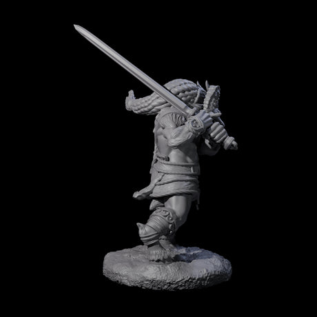Brave Satyr Fighter E Miniature for Dungeons and Dragons, Pathfinder or other TTRPGs