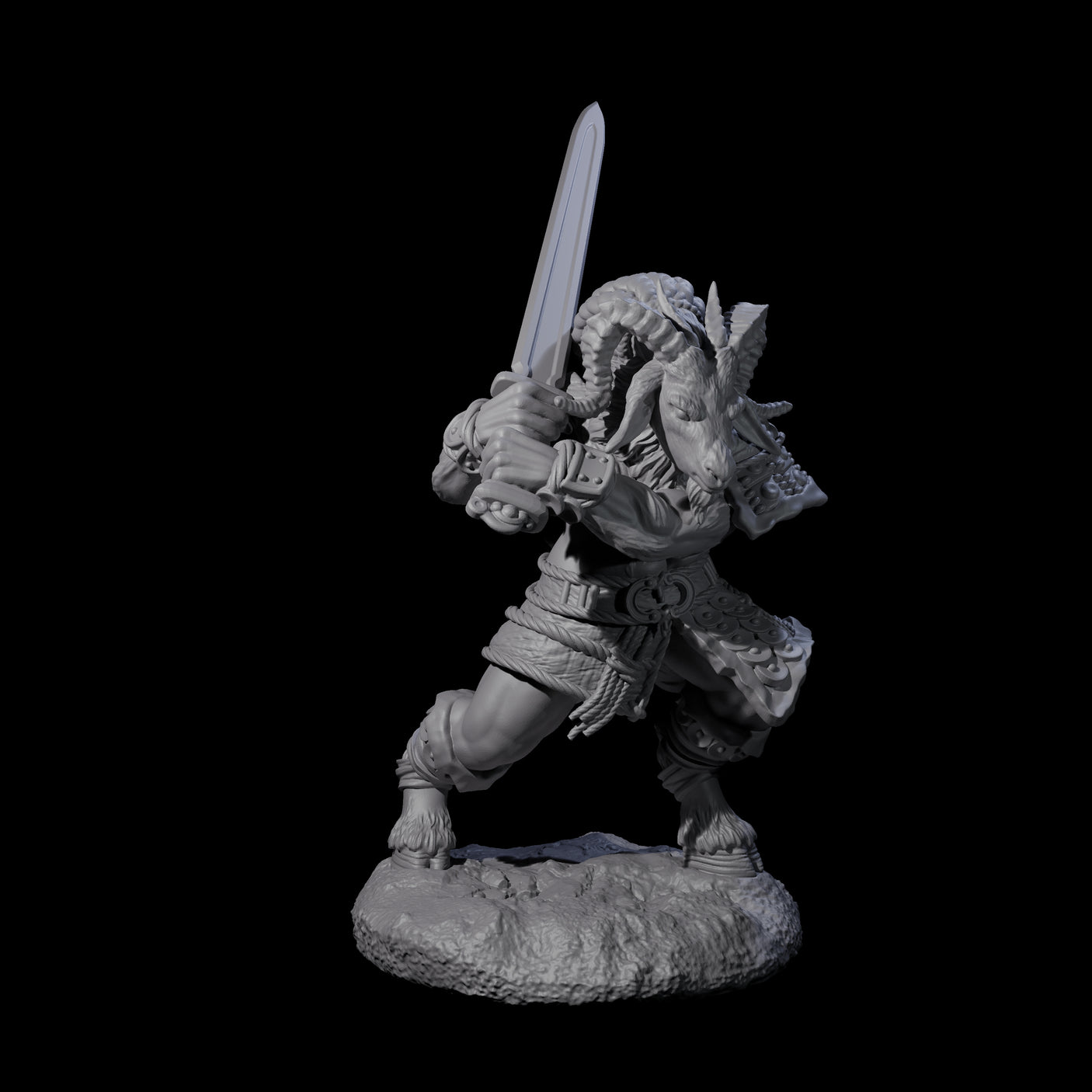 Brave Satyr Fighter E Miniature for Dungeons and Dragons, Pathfinder or other TTRPGs