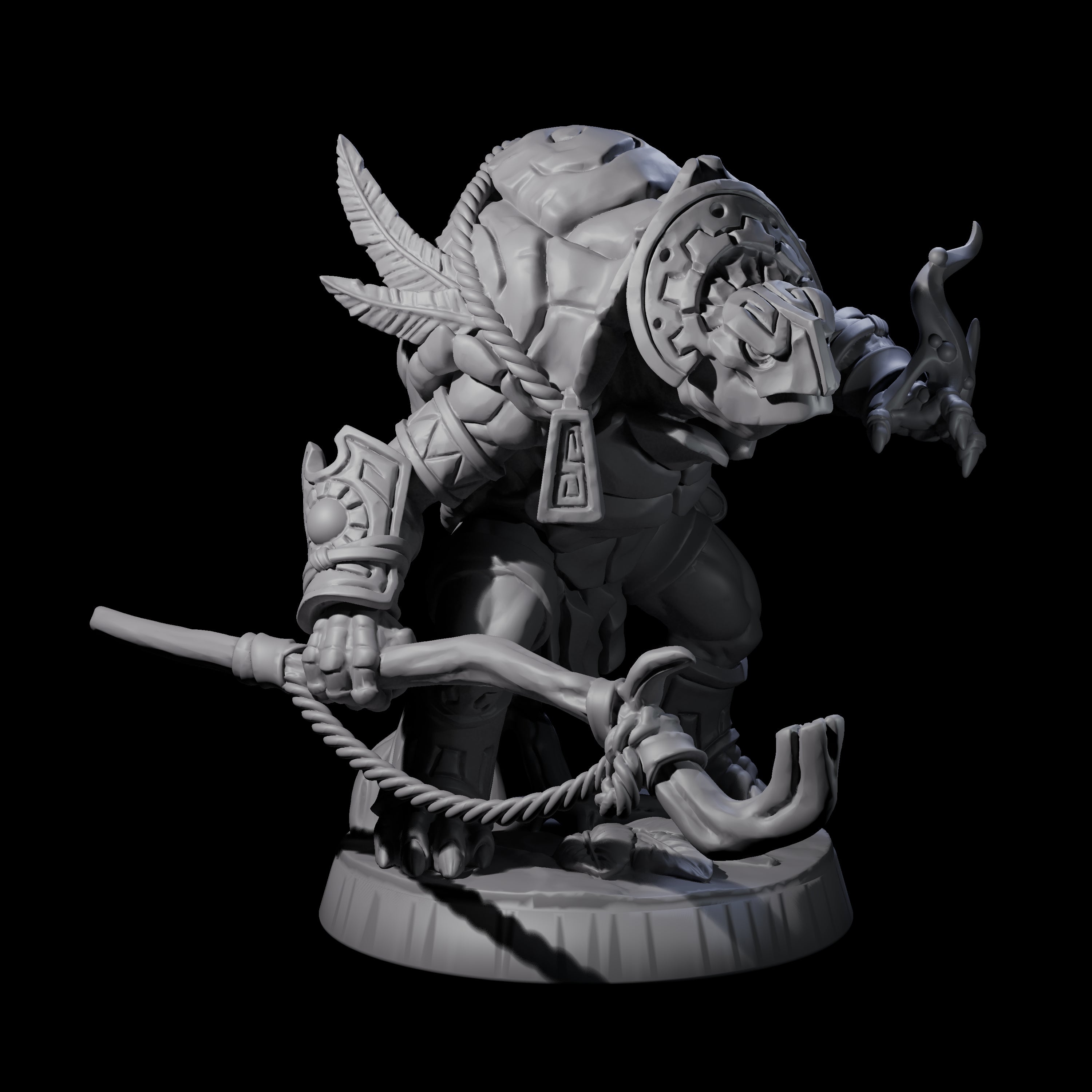 Brave Tortle Warrior A Miniature for Dungeons and Dragons, Pathfinder or other TTRPGs