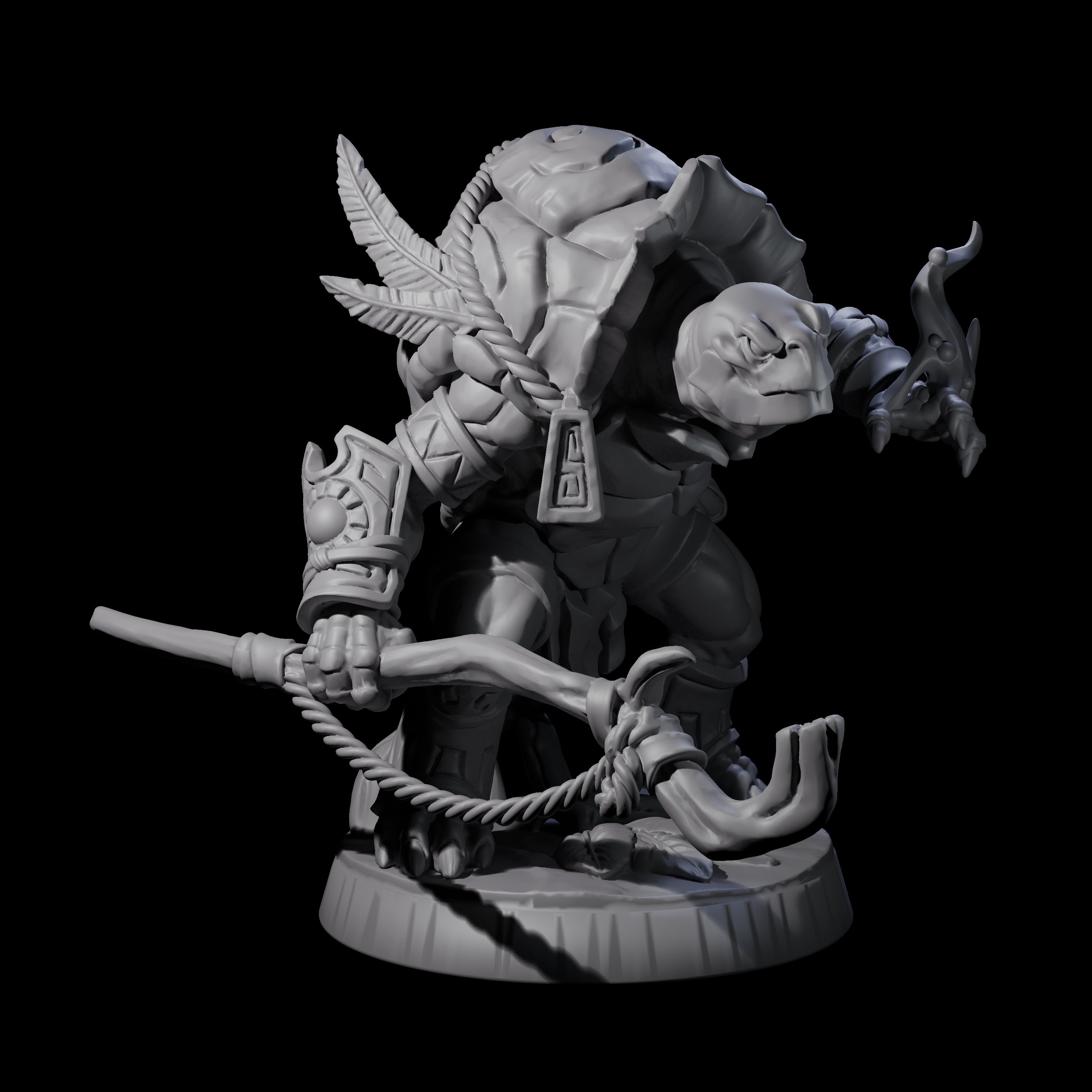 Brave Tortle Warrior A Miniature for Dungeons and Dragons, Pathfinder or other TTRPGs