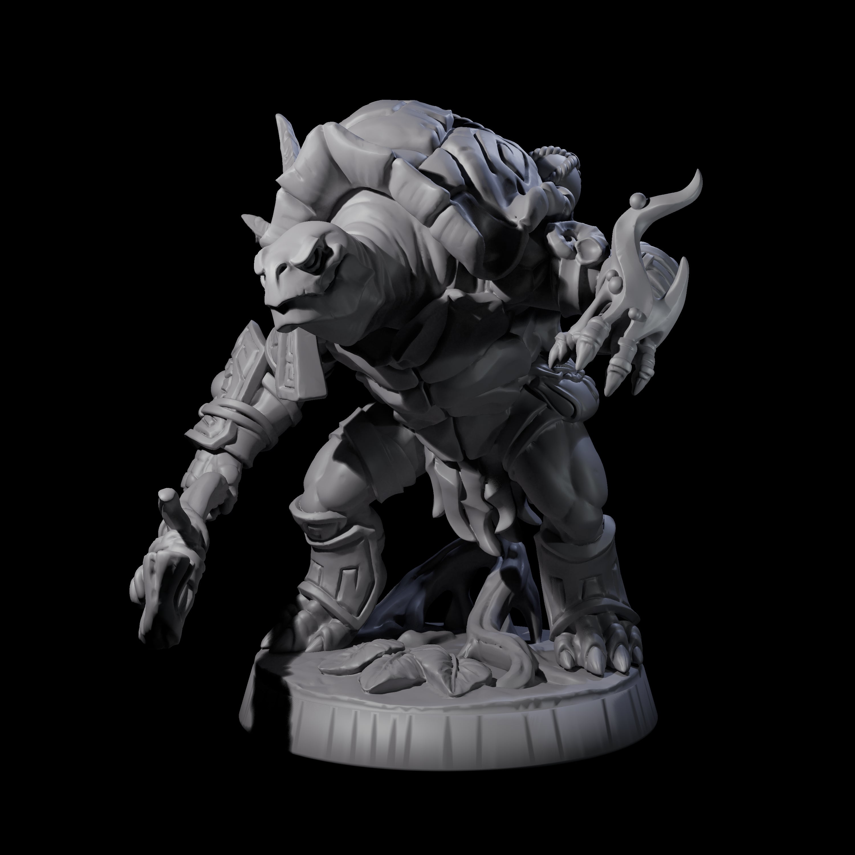 Brave Tortle Warrior A Miniature for Dungeons and Dragons, Pathfinder or other TTRPGs