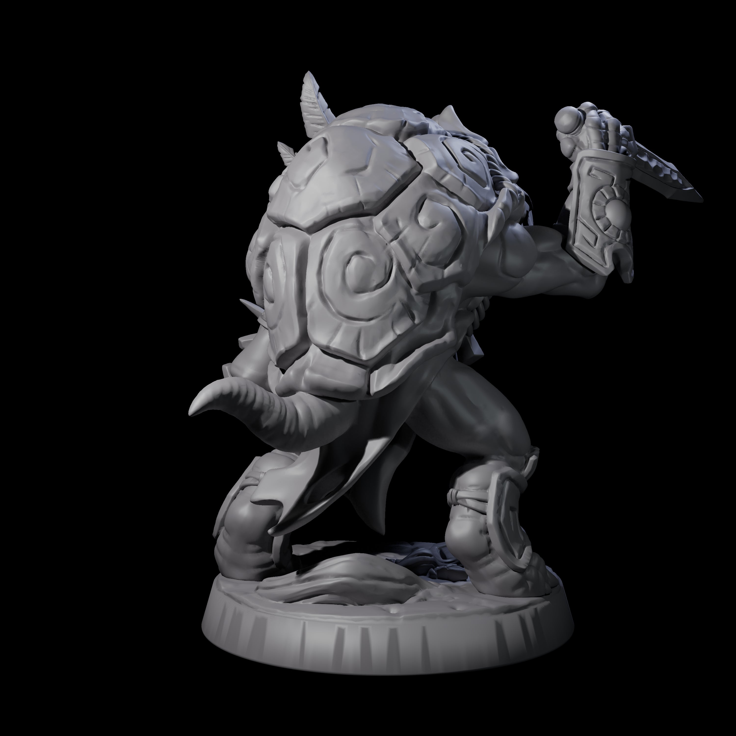 Brave Tortle Warrior B Miniature for Dungeons and Dragons, Pathfinder or other TTRPGs