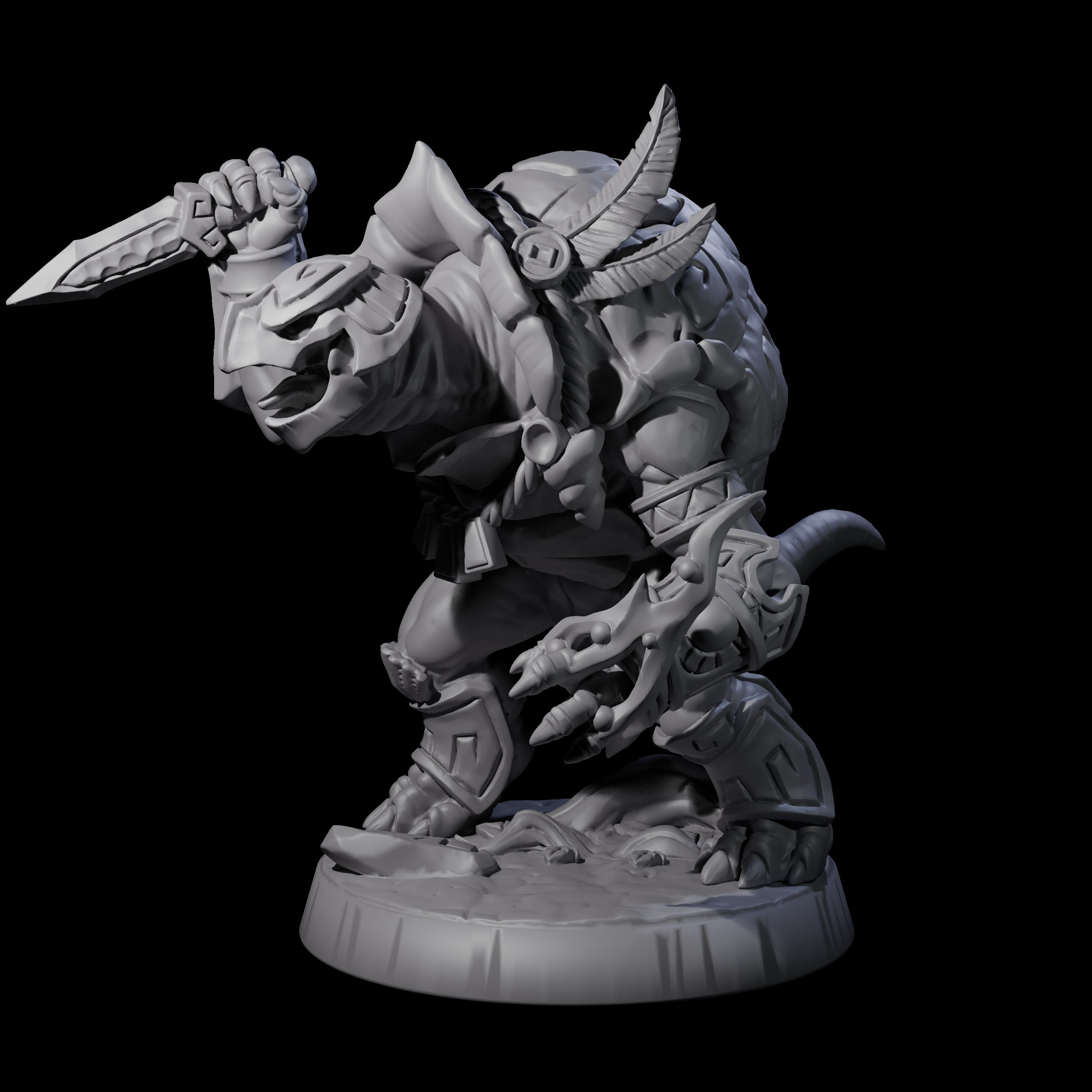 Brave Tortle Warrior B Miniature for Dungeons and Dragons, Pathfinder or other TTRPGs