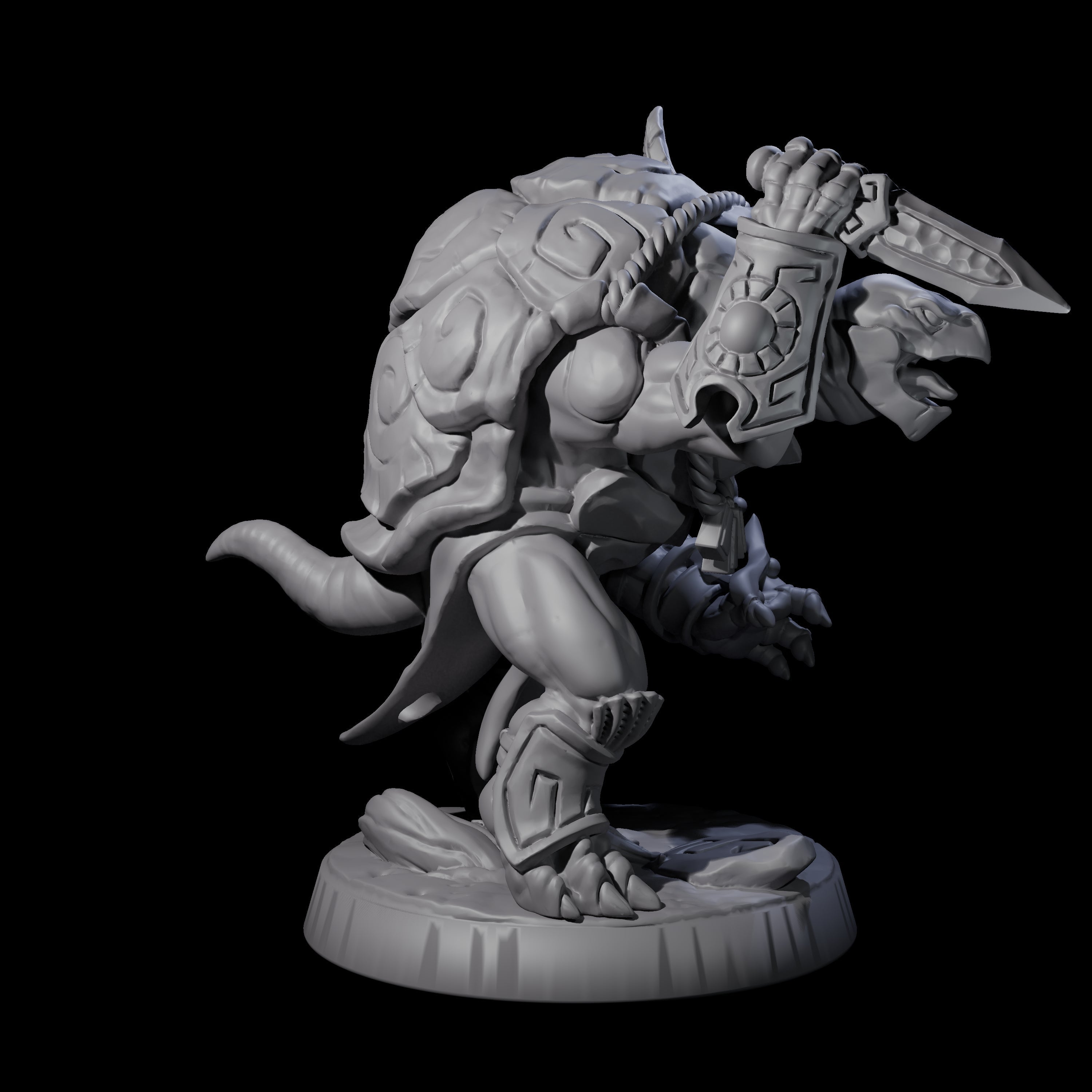 Brave Tortle Warrior B Miniature for Dungeons and Dragons, Pathfinder or other TTRPGs