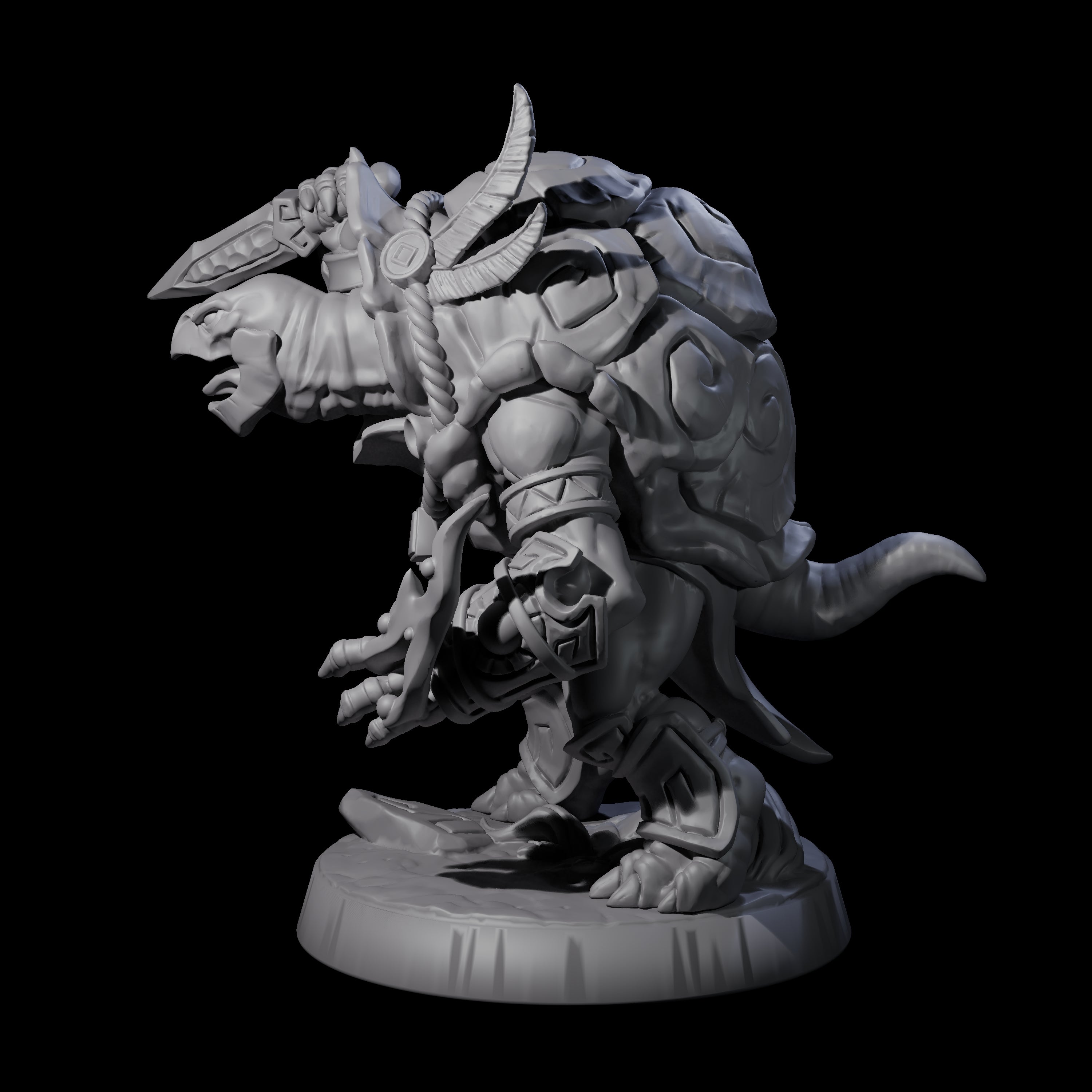 Brave Tortle Warrior B Miniature for Dungeons and Dragons, Pathfinder or other TTRPGs