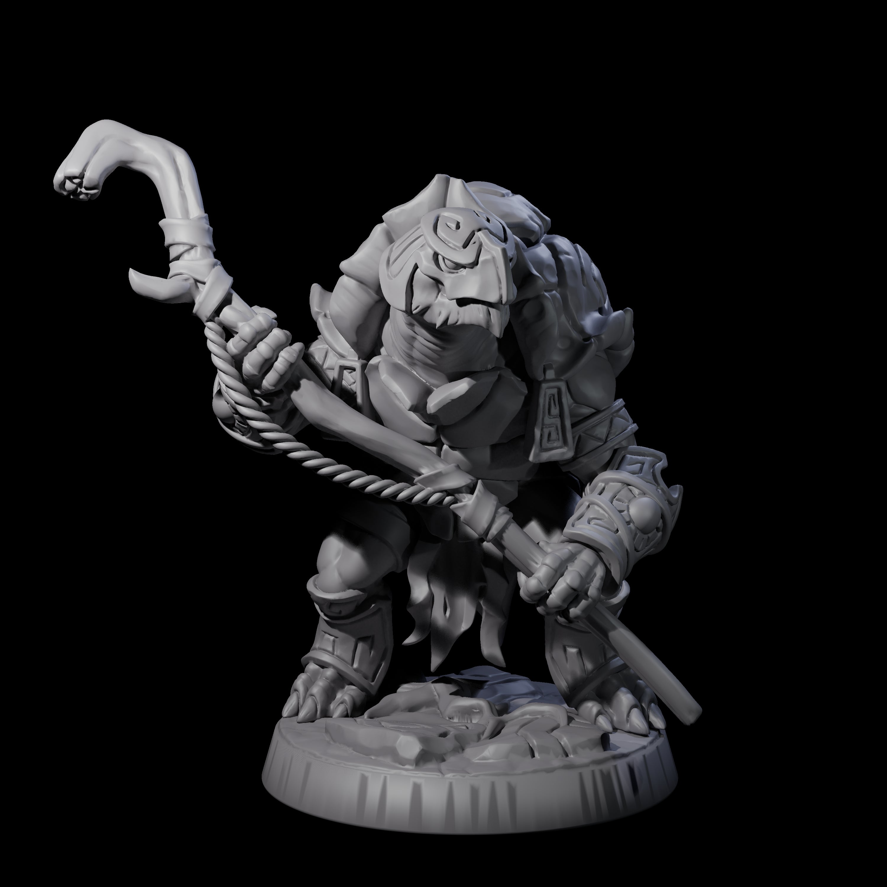 Brave Tortle Warrior C Miniature for Dungeons and Dragons, Pathfinder or other TTRPGs