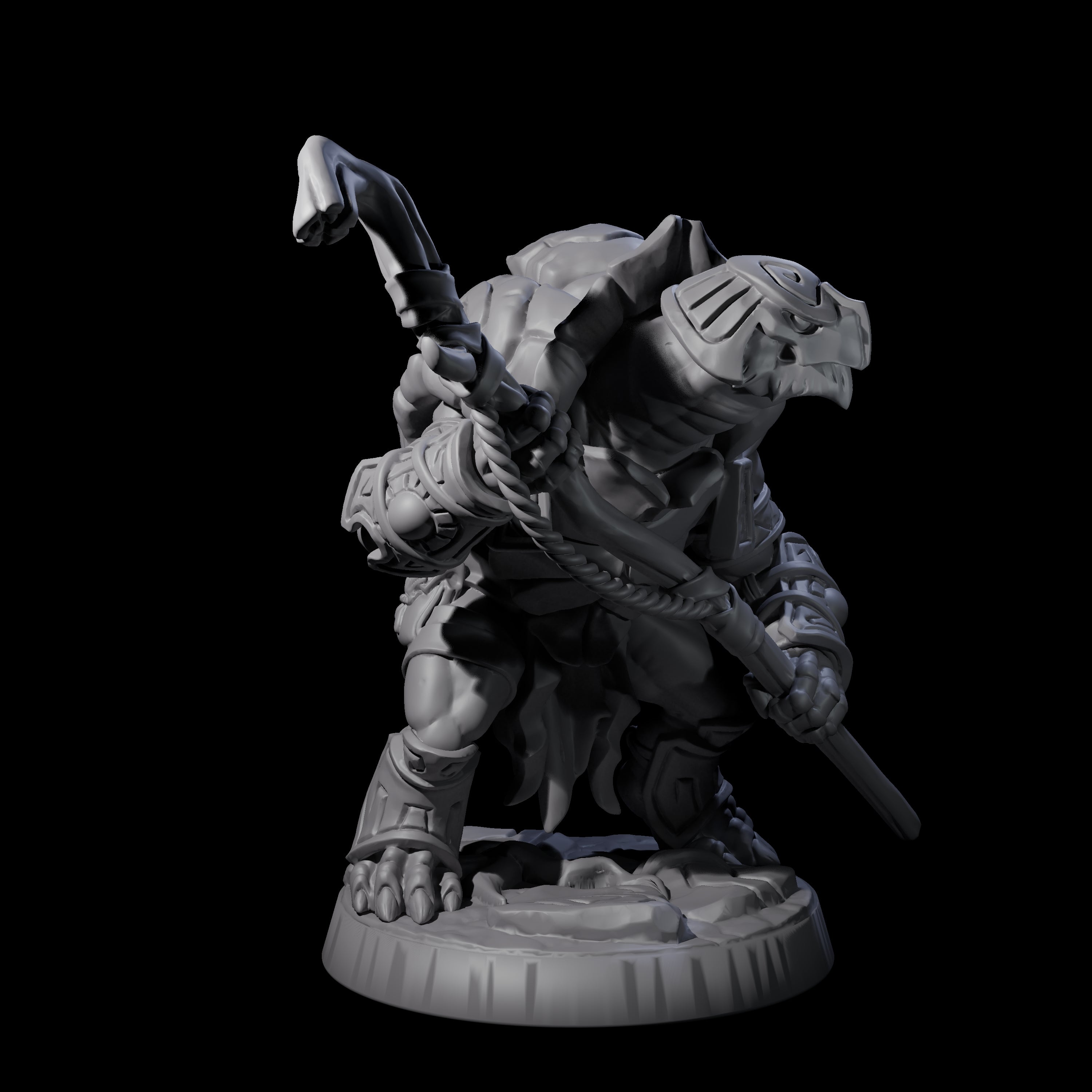 Brave Tortle Warrior C Miniature for Dungeons and Dragons, Pathfinder or other TTRPGs