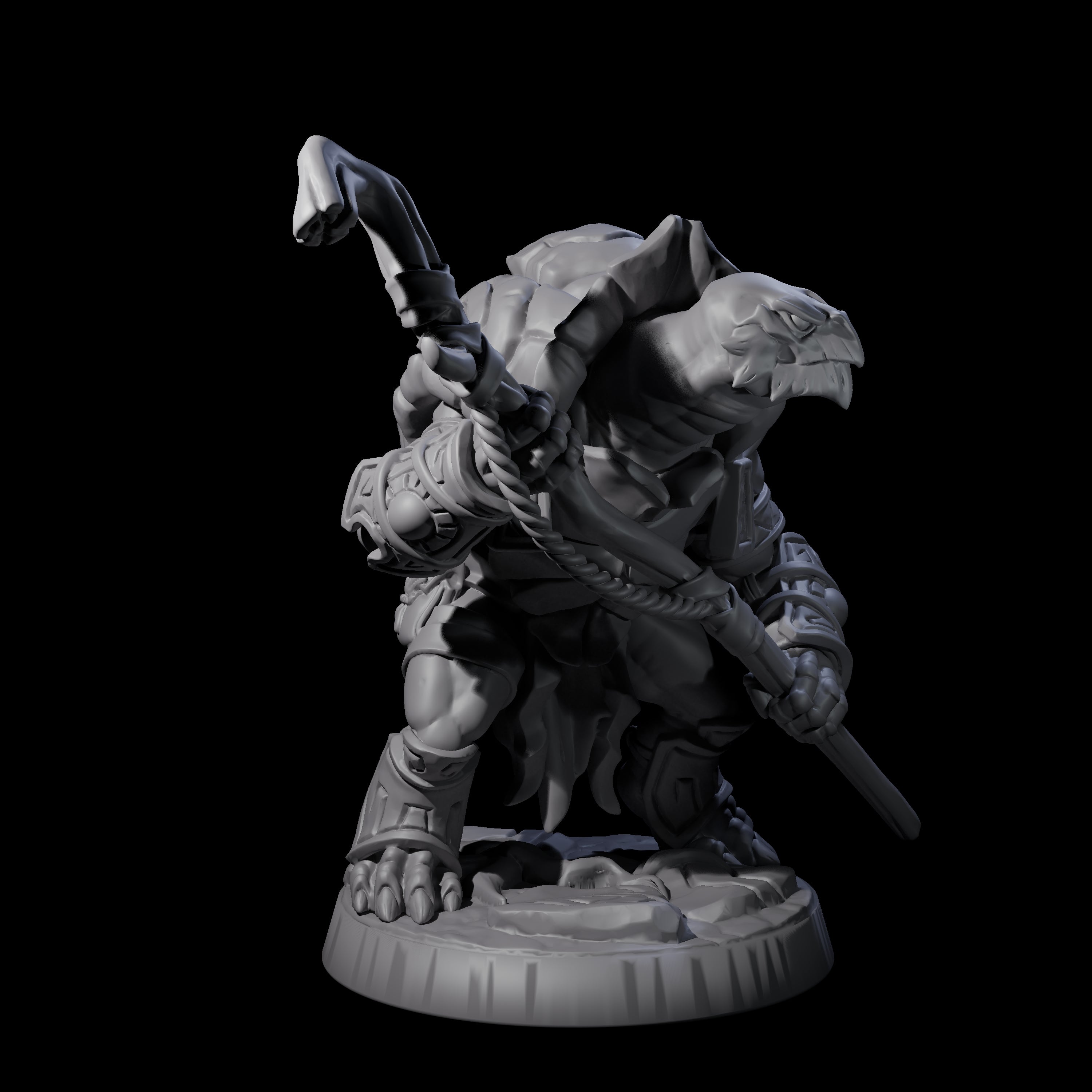 Brave Tortle Warrior C Miniature for Dungeons and Dragons, Pathfinder or other TTRPGs