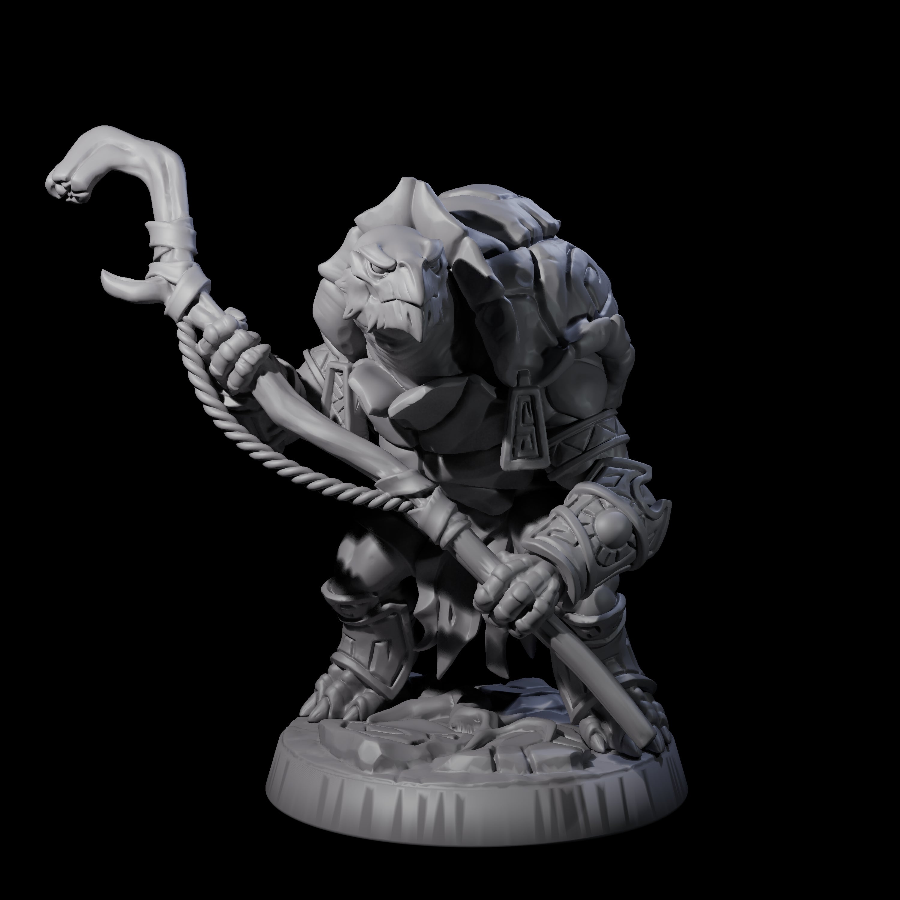 Brave Tortle Warrior C Miniature for Dungeons and Dragons, Pathfinder or other TTRPGs