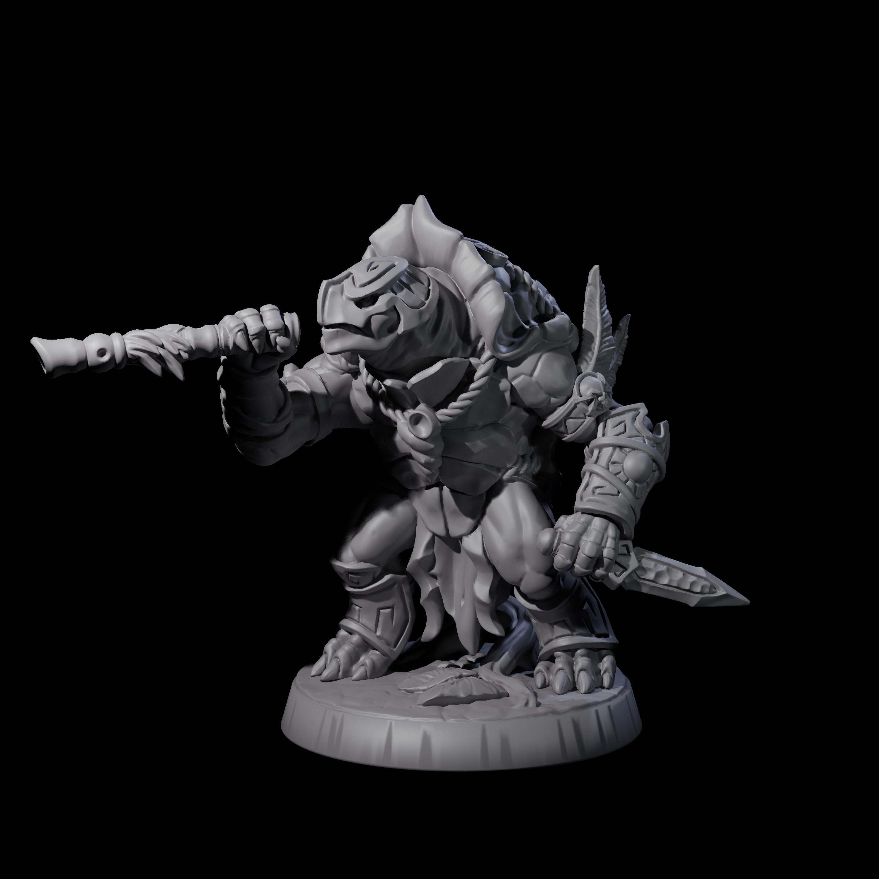 Brave Tortle Warrior D Miniature for Dungeons and Dragons, Pathfinder or other TTRPGs