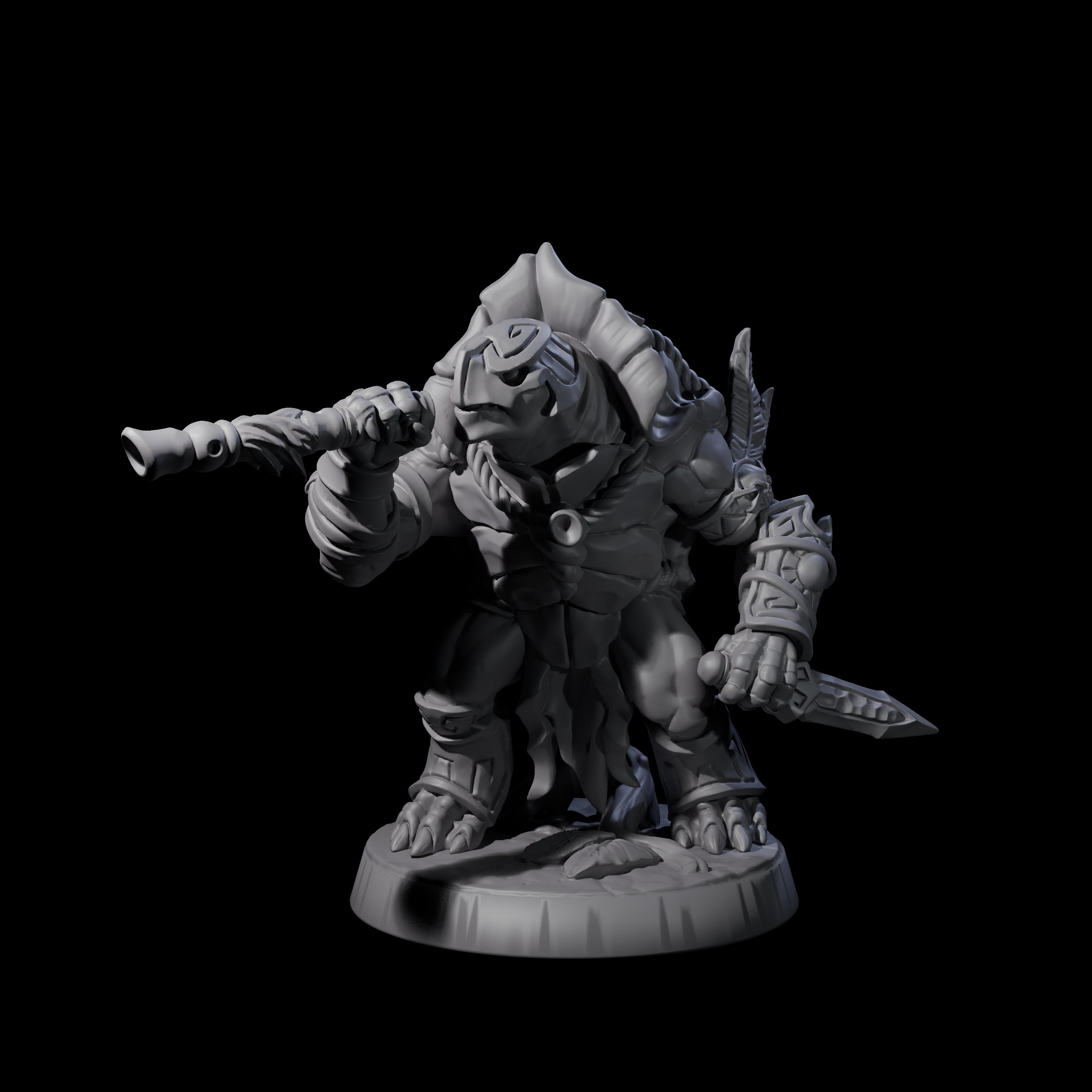 Brave Tortle Warrior D Miniature for Dungeons and Dragons, Pathfinder or other TTRPGs