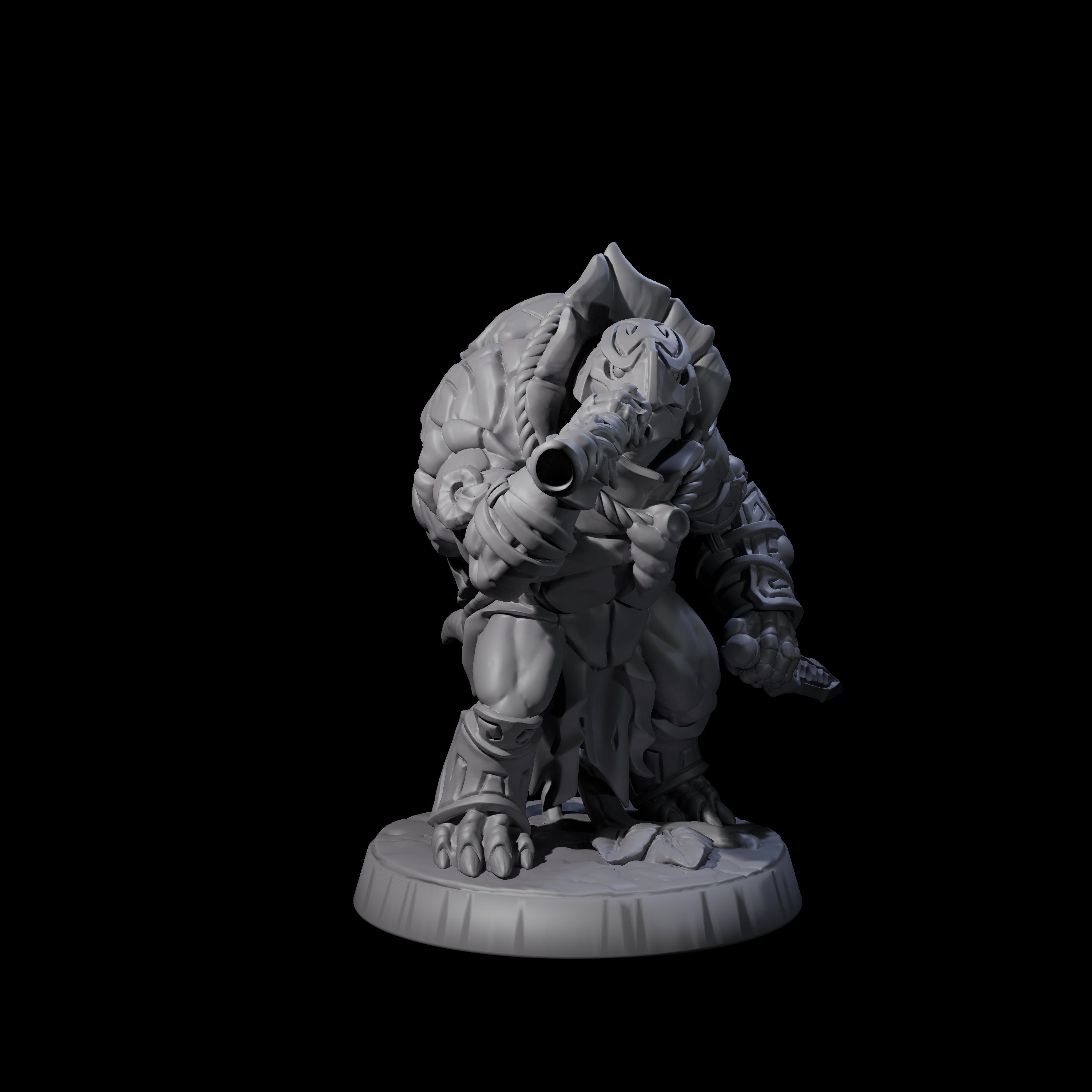 Brave Tortle Warrior D Miniature for Dungeons and Dragons, Pathfinder or other TTRPGs