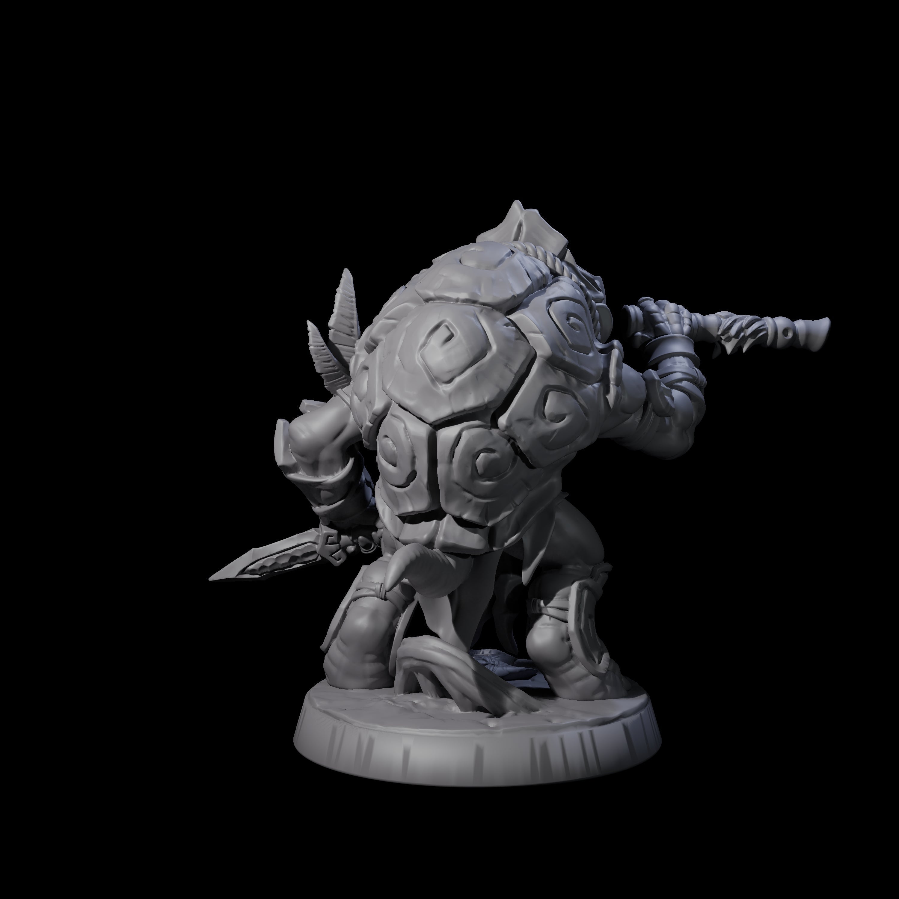 Brave Tortle Warrior D Miniature for Dungeons and Dragons, Pathfinder or other TTRPGs