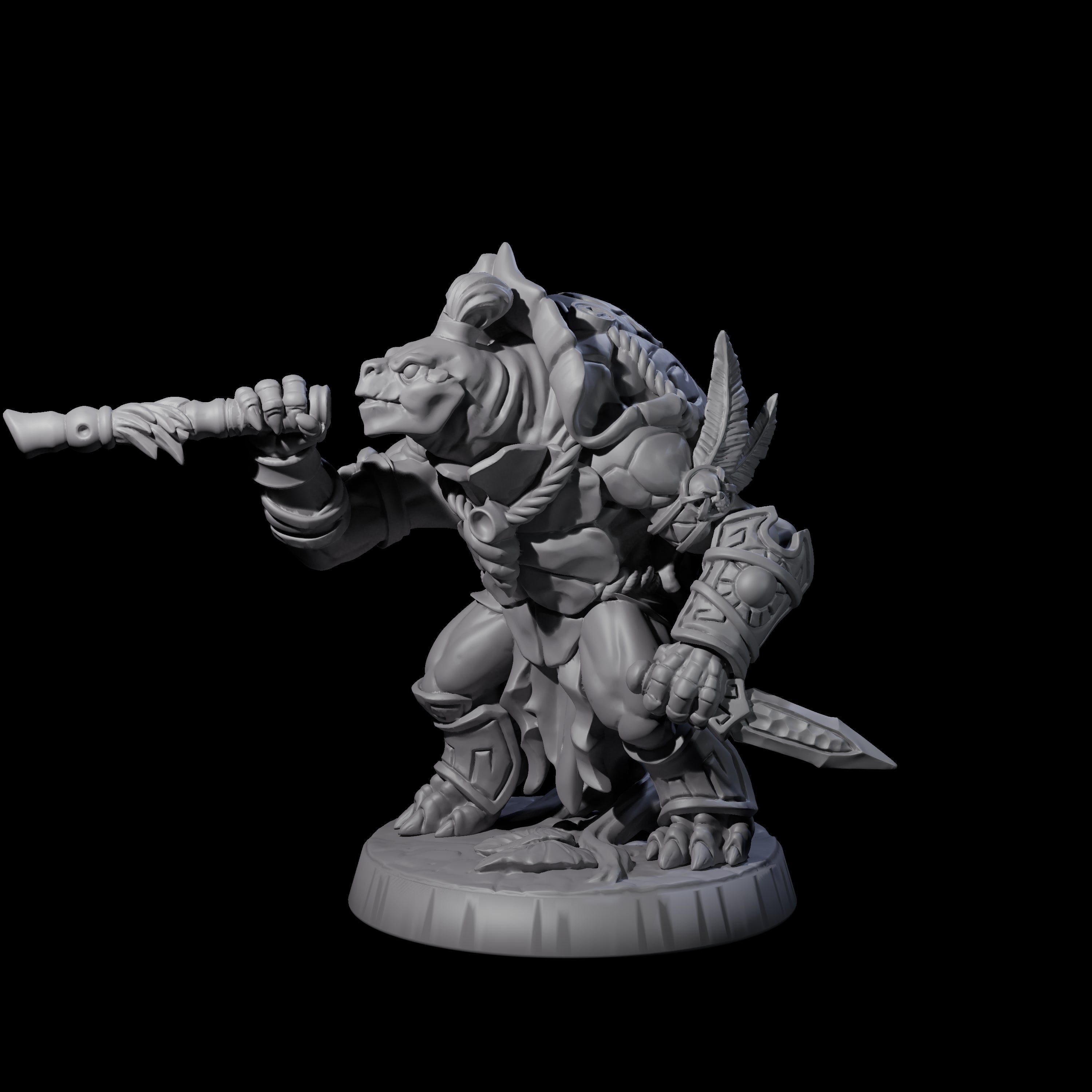 Brave Tortle Warrior D Miniature for Dungeons and Dragons, Pathfinder or other TTRPGs