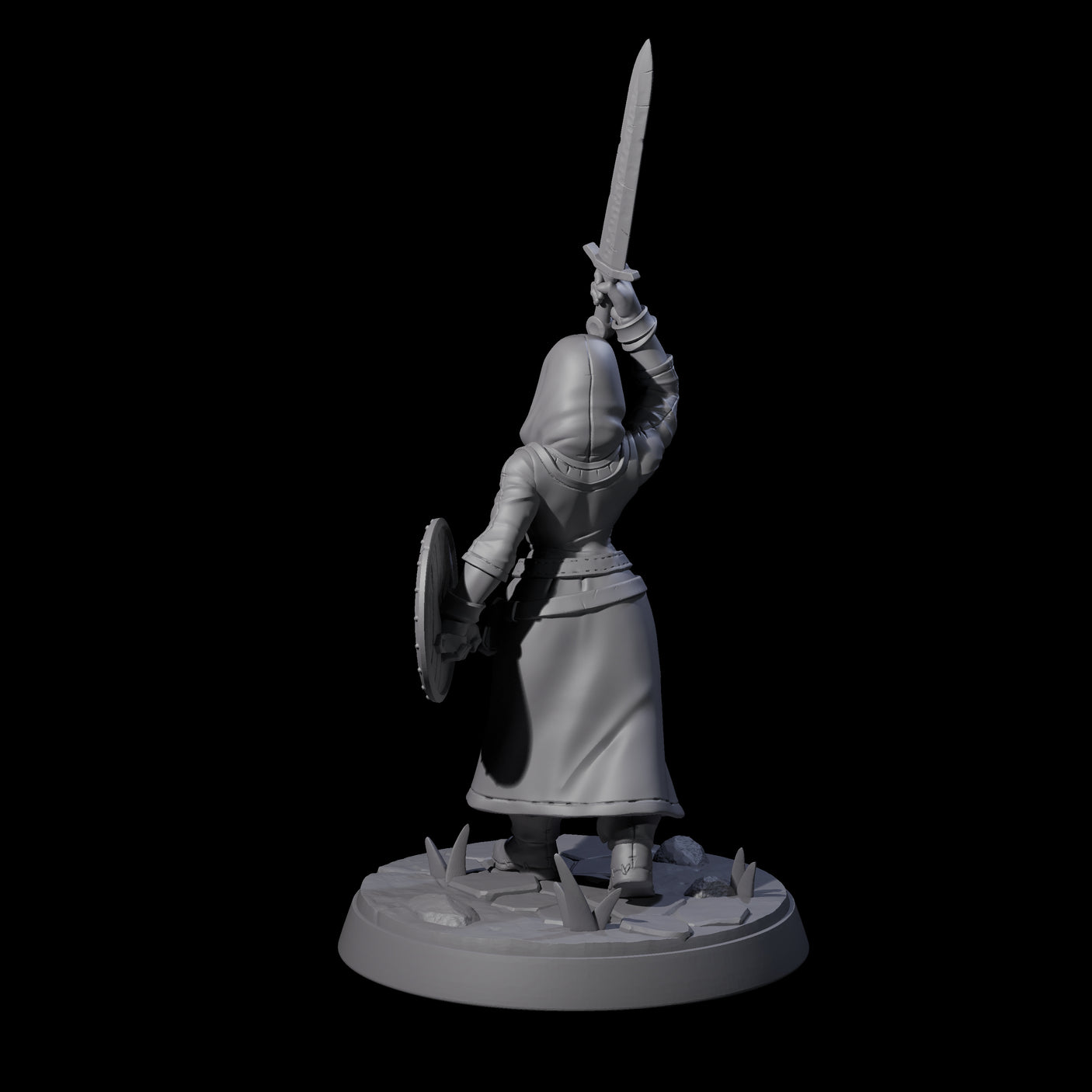 Brave Village Fighter Miniature for Dungeons and Dragons, Pathfinder or other TTRPGs