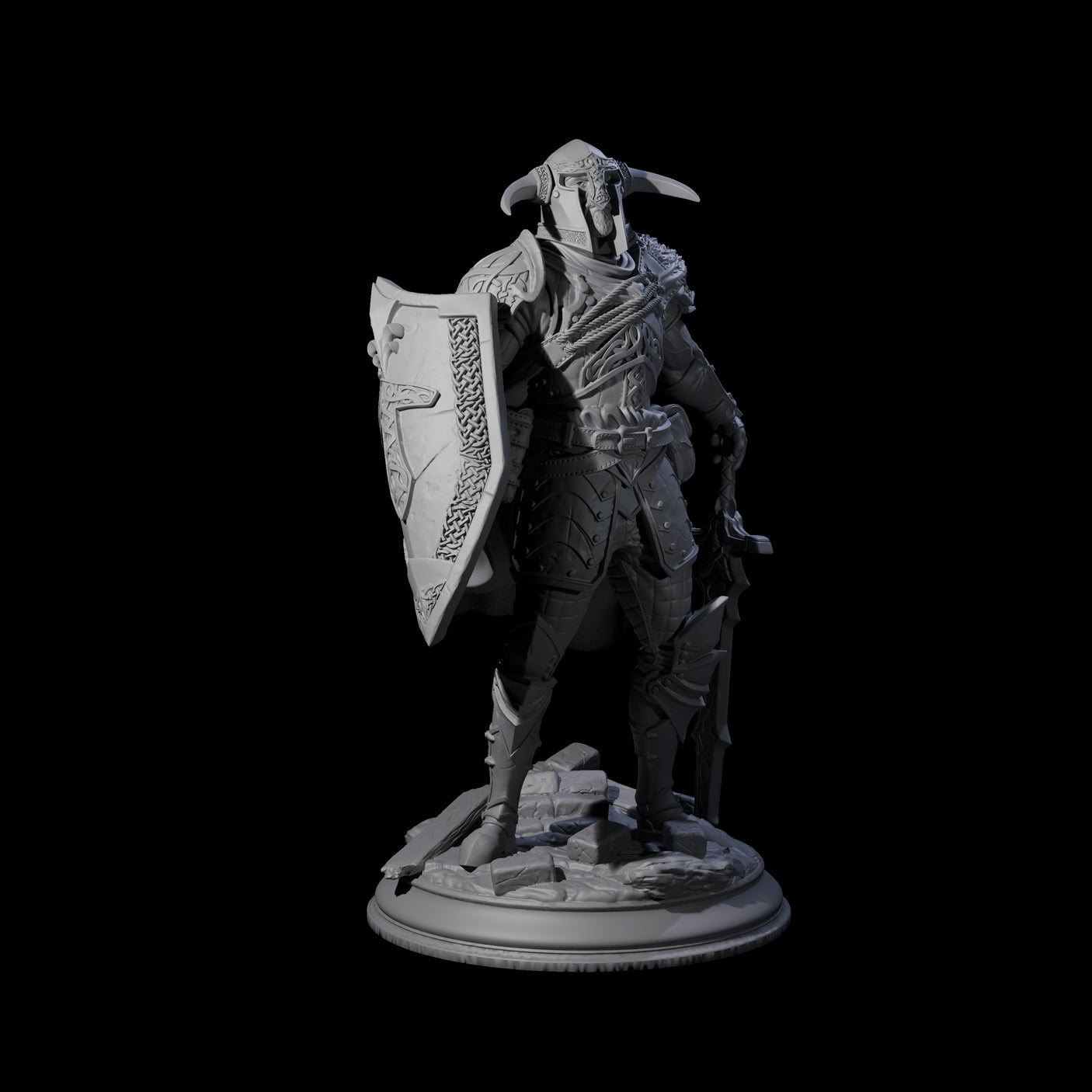 Brave Warrior Miniature for Dungeons and Dragons, Pathfinder or other TTRPGs