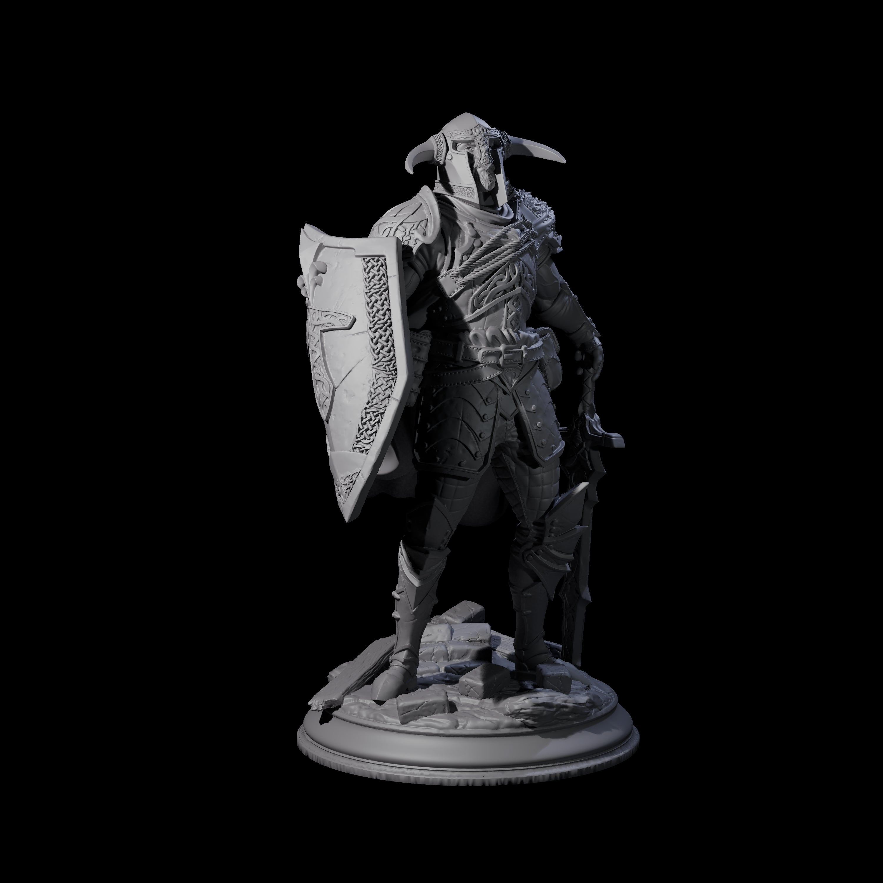 Brave Warrior Miniature for Dungeons and Dragons, Pathfinder or other TTRPGs