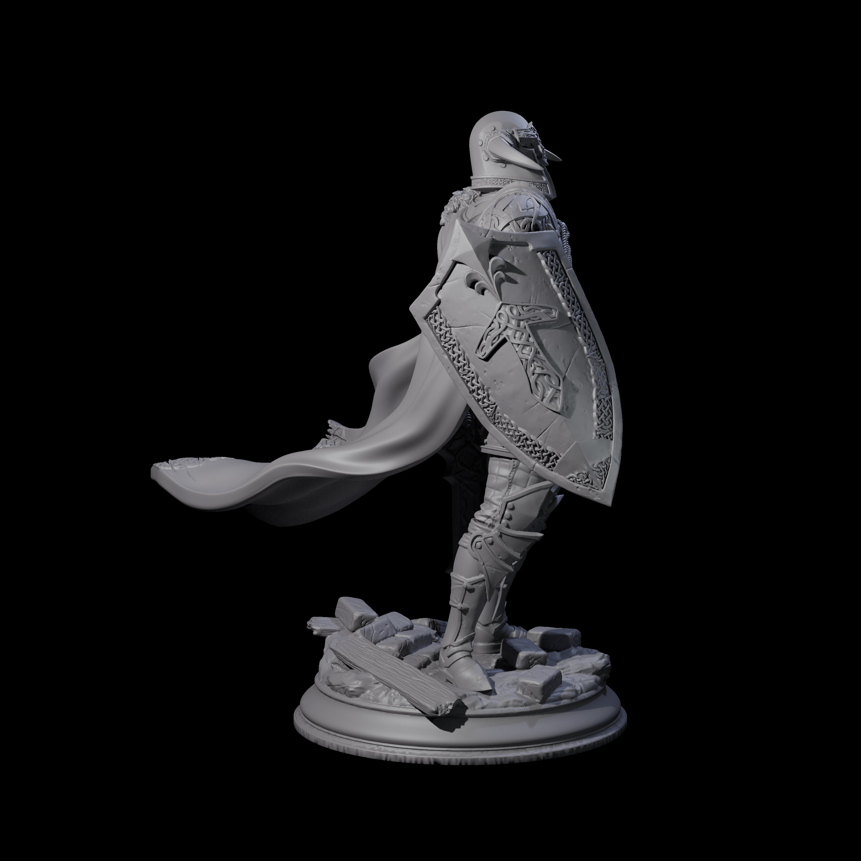 Brave Warrior Miniature for Dungeons and Dragons, Pathfinder or other TTRPGs