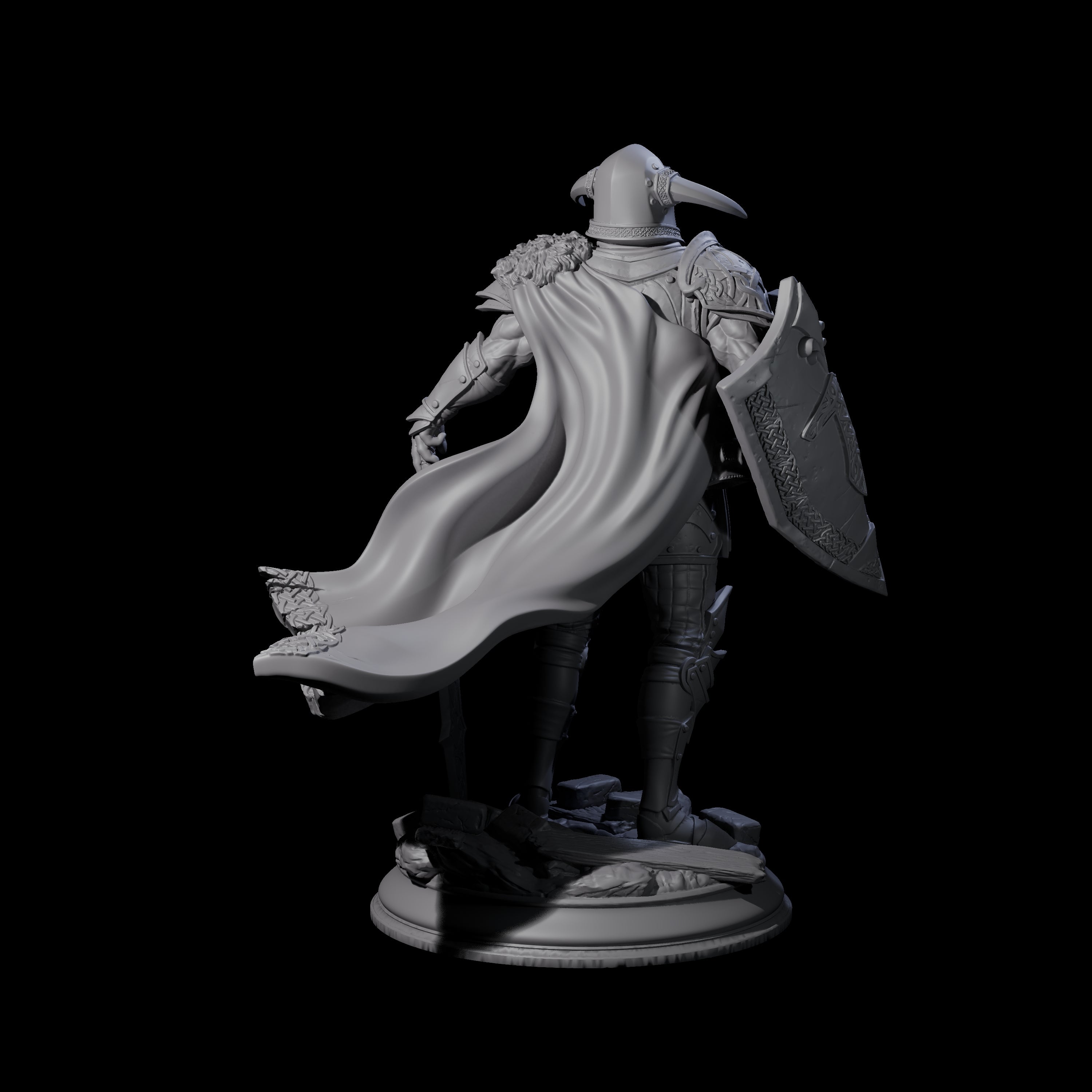 Brave Warrior Miniature for Dungeons and Dragons, Pathfinder or other TTRPGs