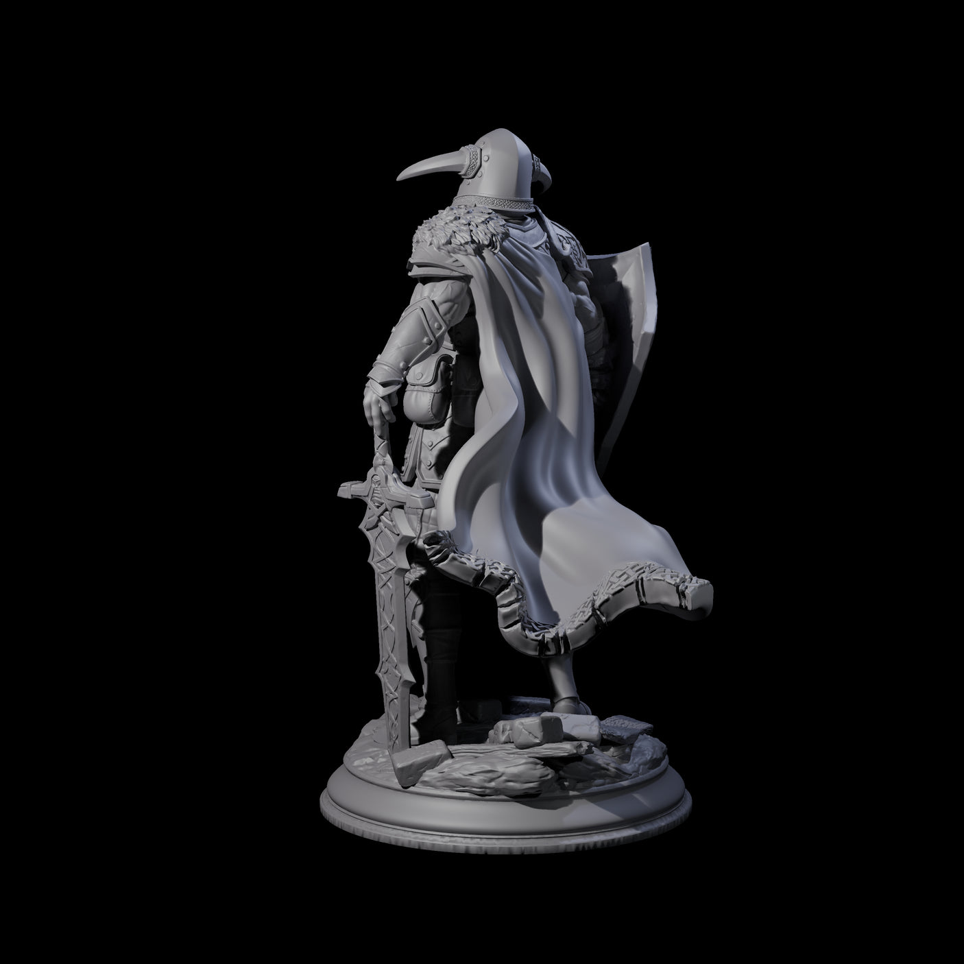 Brave Warrior Miniature for Dungeons and Dragons, Pathfinder or other TTRPGs