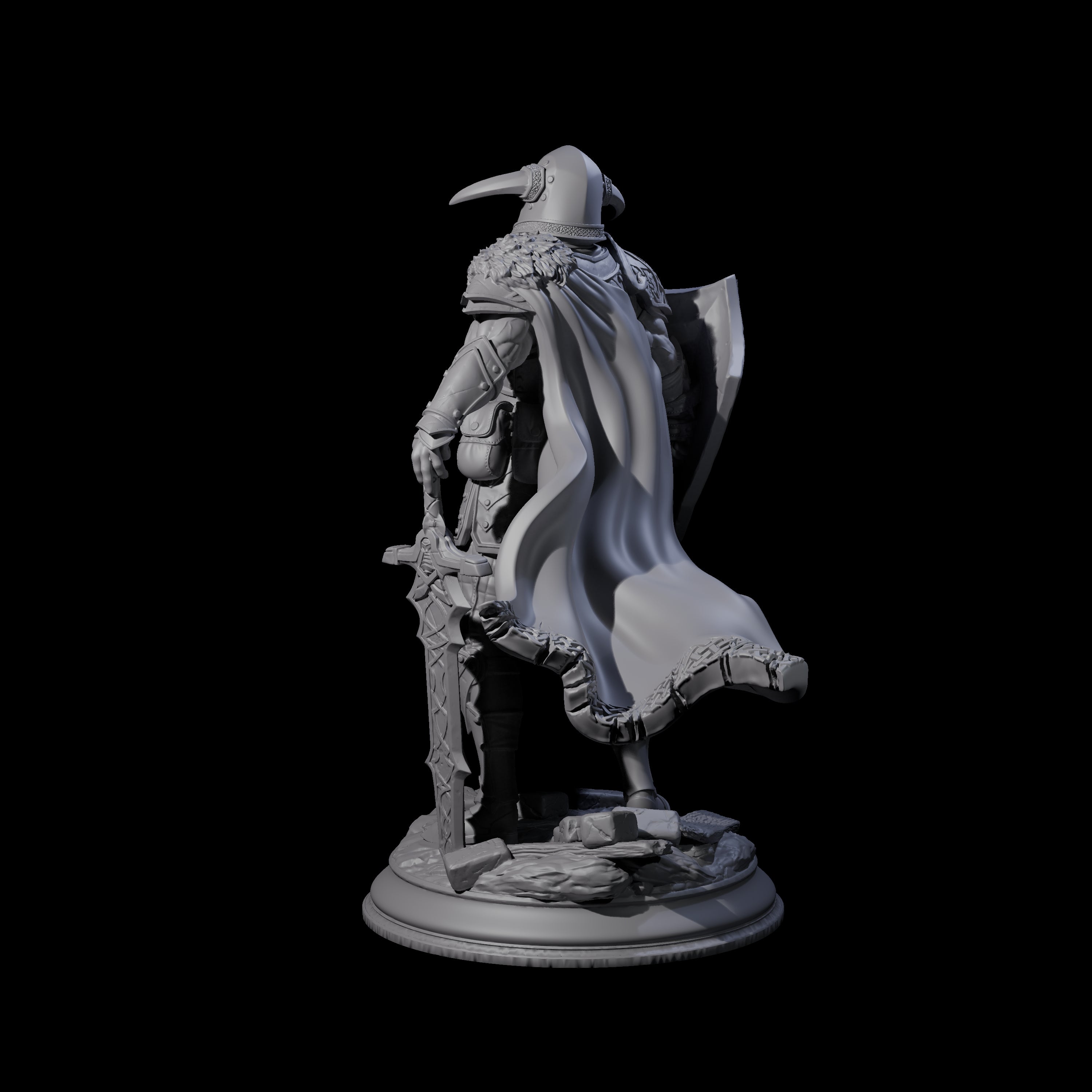 Brave Warrior Miniature for Dungeons and Dragons, Pathfinder or other TTRPGs