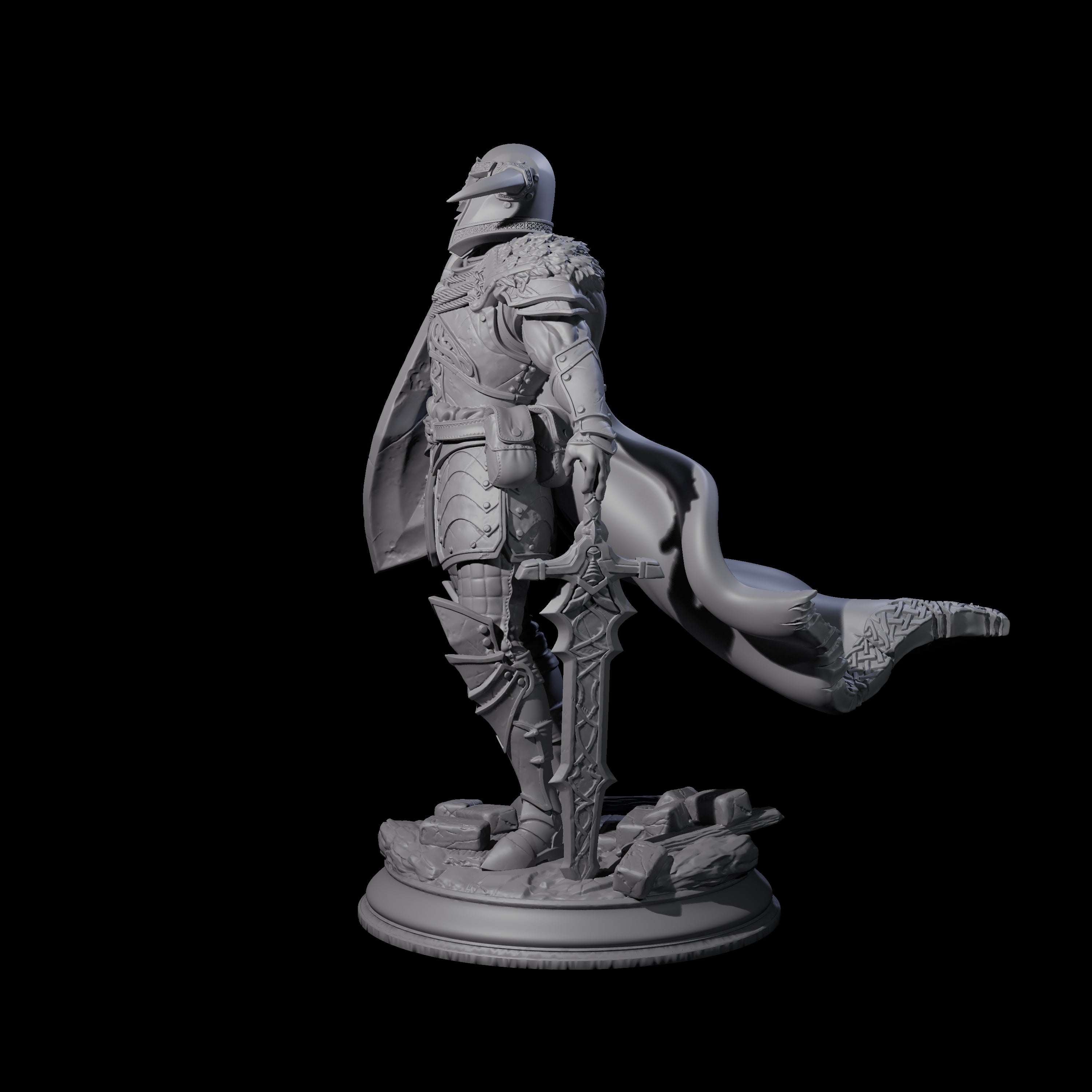 Brave Warrior Miniature for Dungeons and Dragons, Pathfinder or other TTRPGs