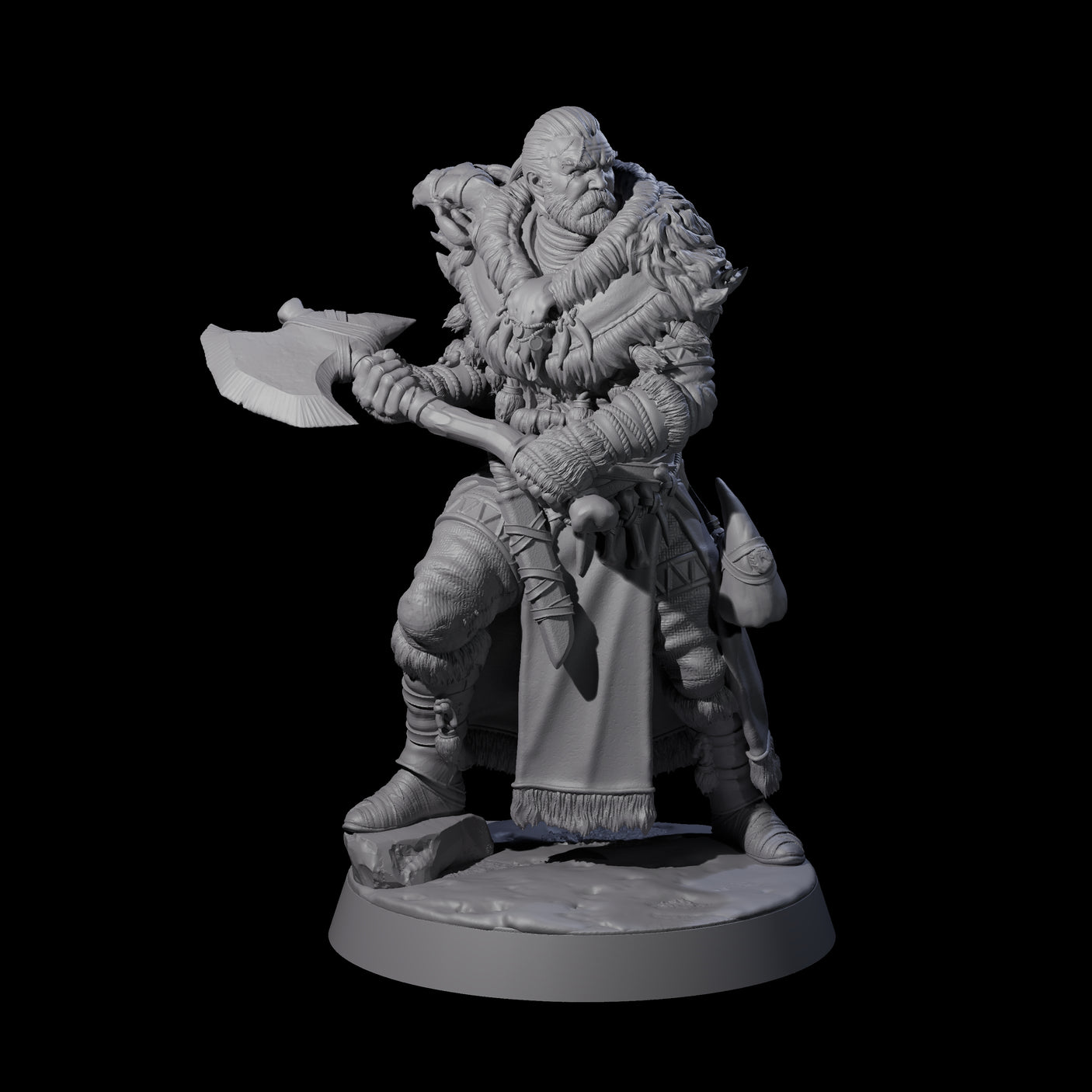 Brave Woodland Barbarian A Miniature for Dungeons and Dragons, Pathfinder or other TTRPGs