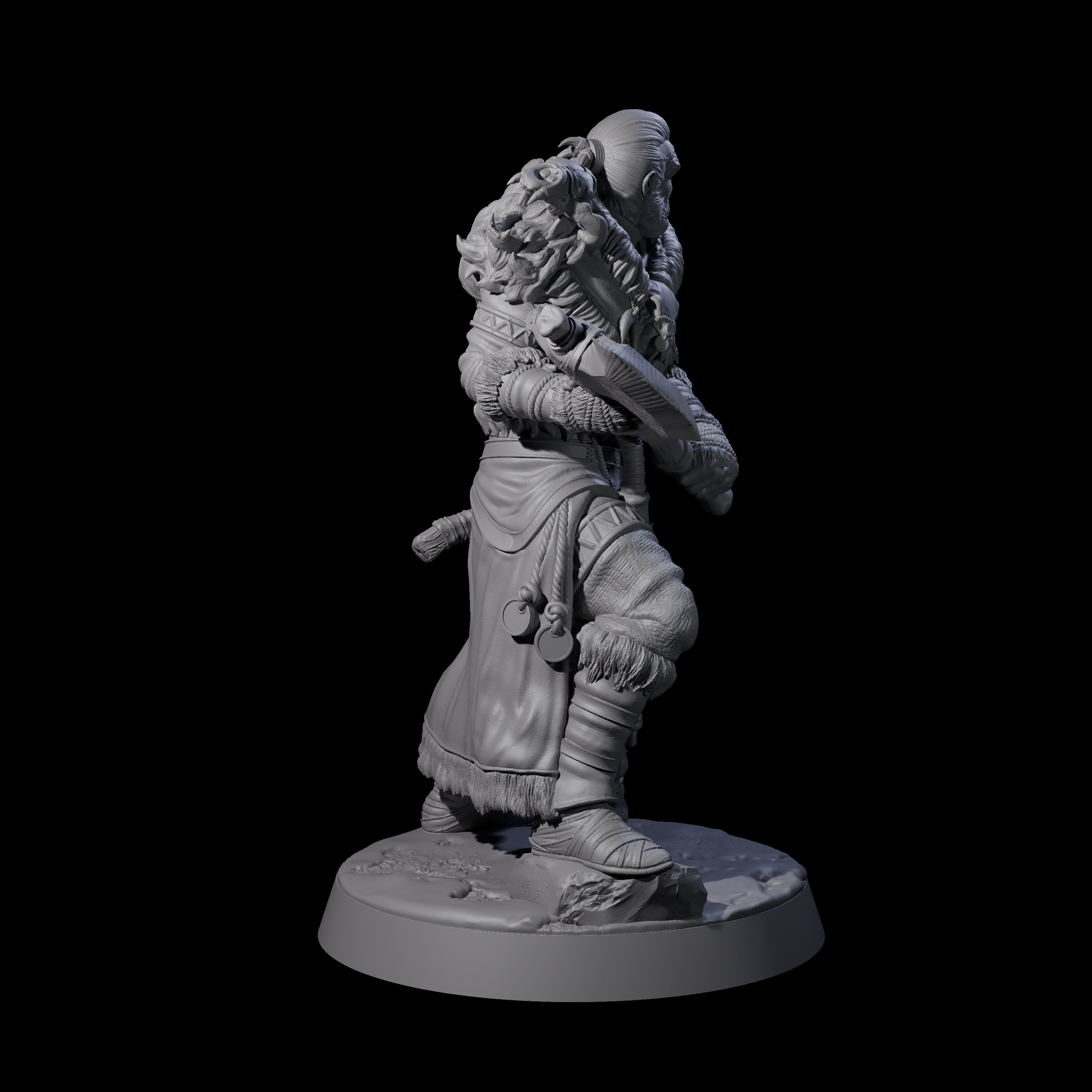 Brave Woodland Barbarian A Miniature for Dungeons and Dragons, Pathfinder or other TTRPGs