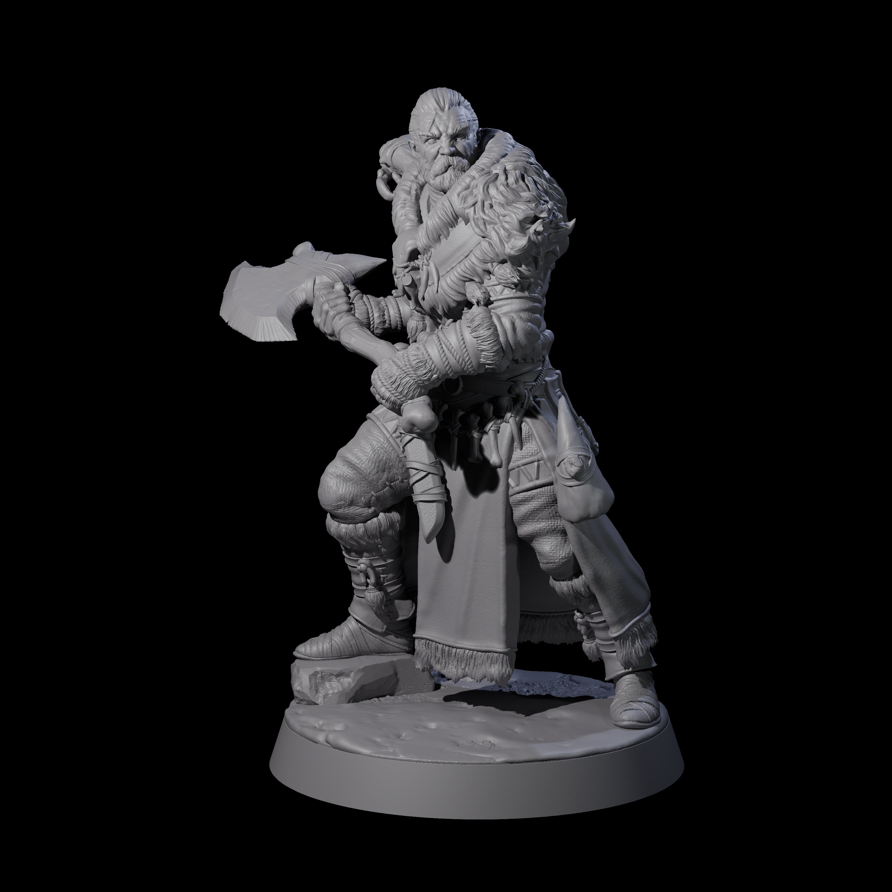 Brave Woodland Barbarian A Miniature for Dungeons and Dragons, Pathfinder or other TTRPGs