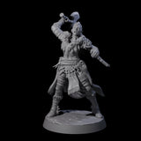 Brave Woodland Barbarian B Miniature for Dungeons and Dragons, Pathfinder or other TTRPGs