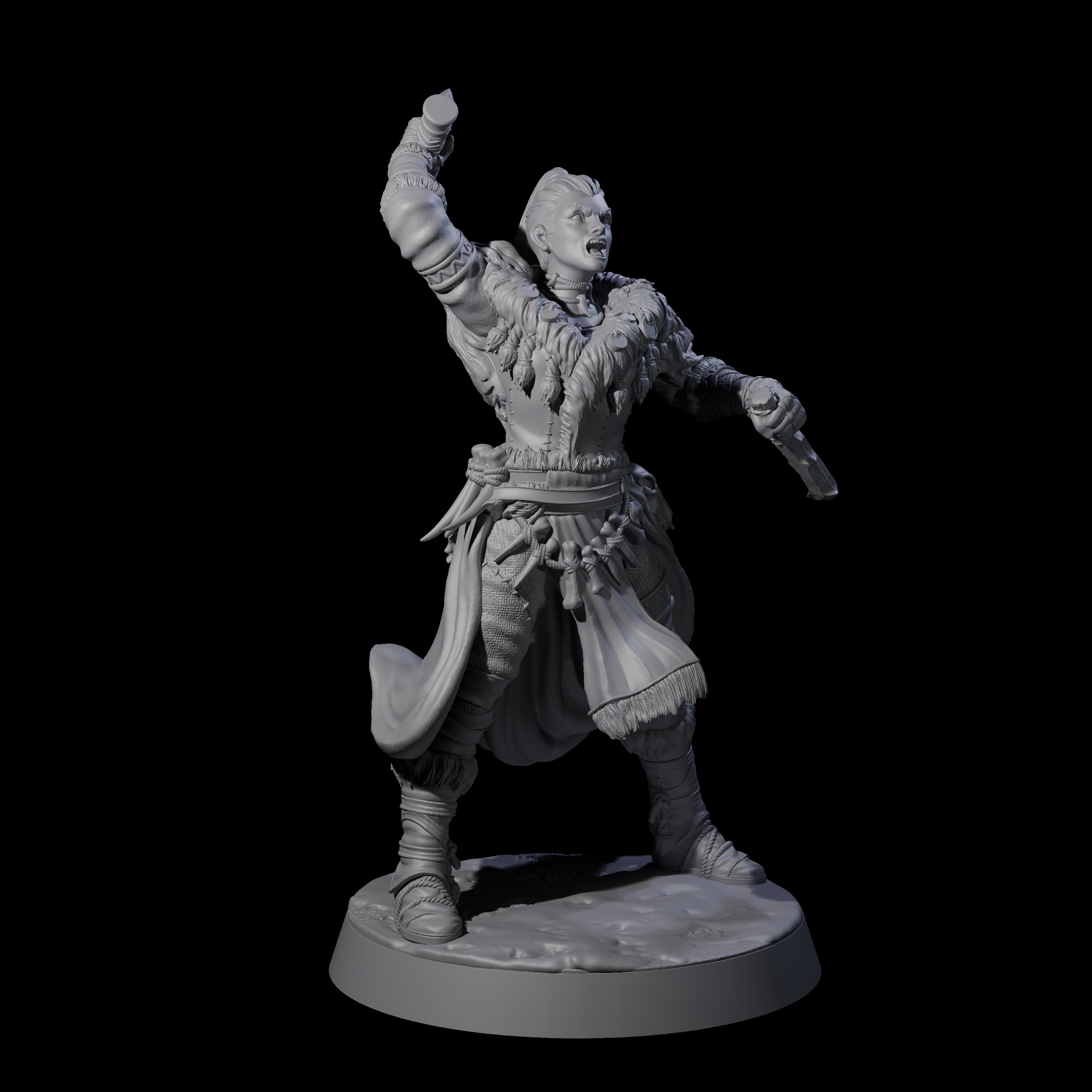 Brave Woodland Barbarian B Miniature for Dungeons and Dragons, Pathfinder or other TTRPGs