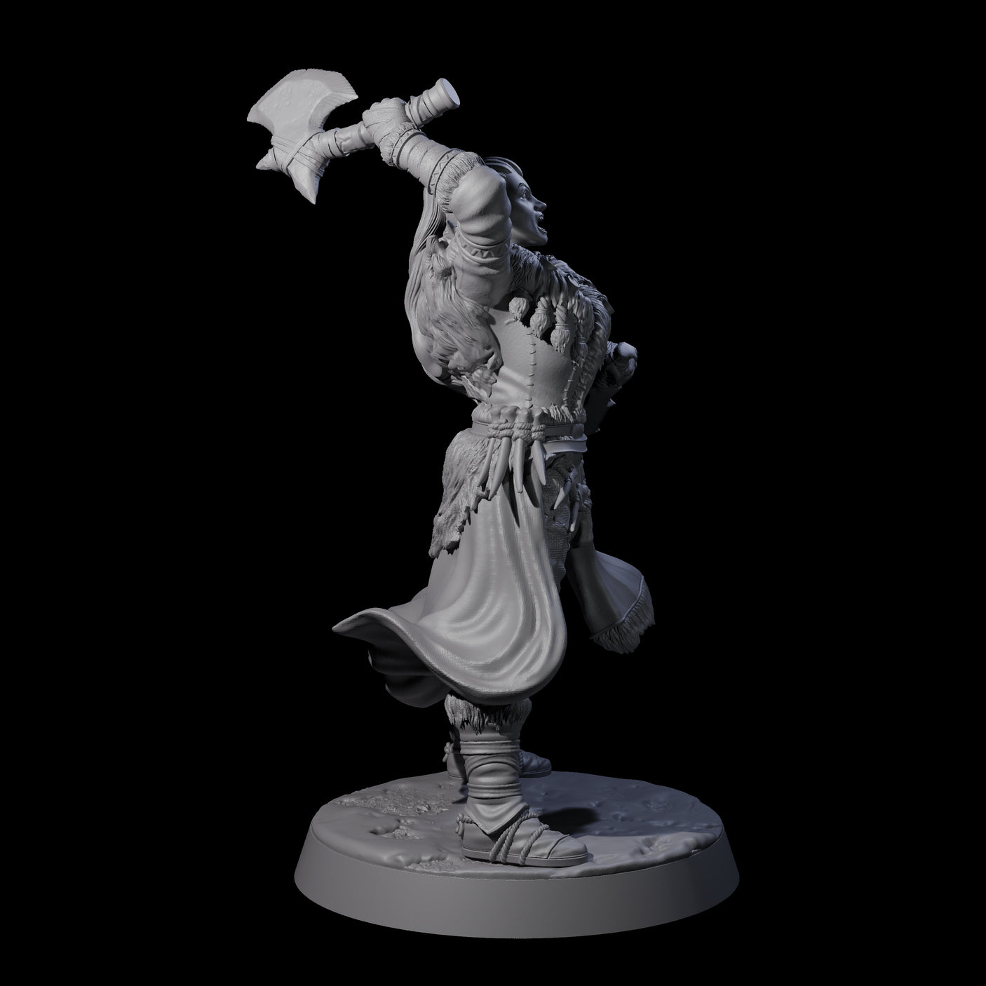 Brave Woodland Barbarian B Miniature for Dungeons and Dragons, Pathfinder or other TTRPGs