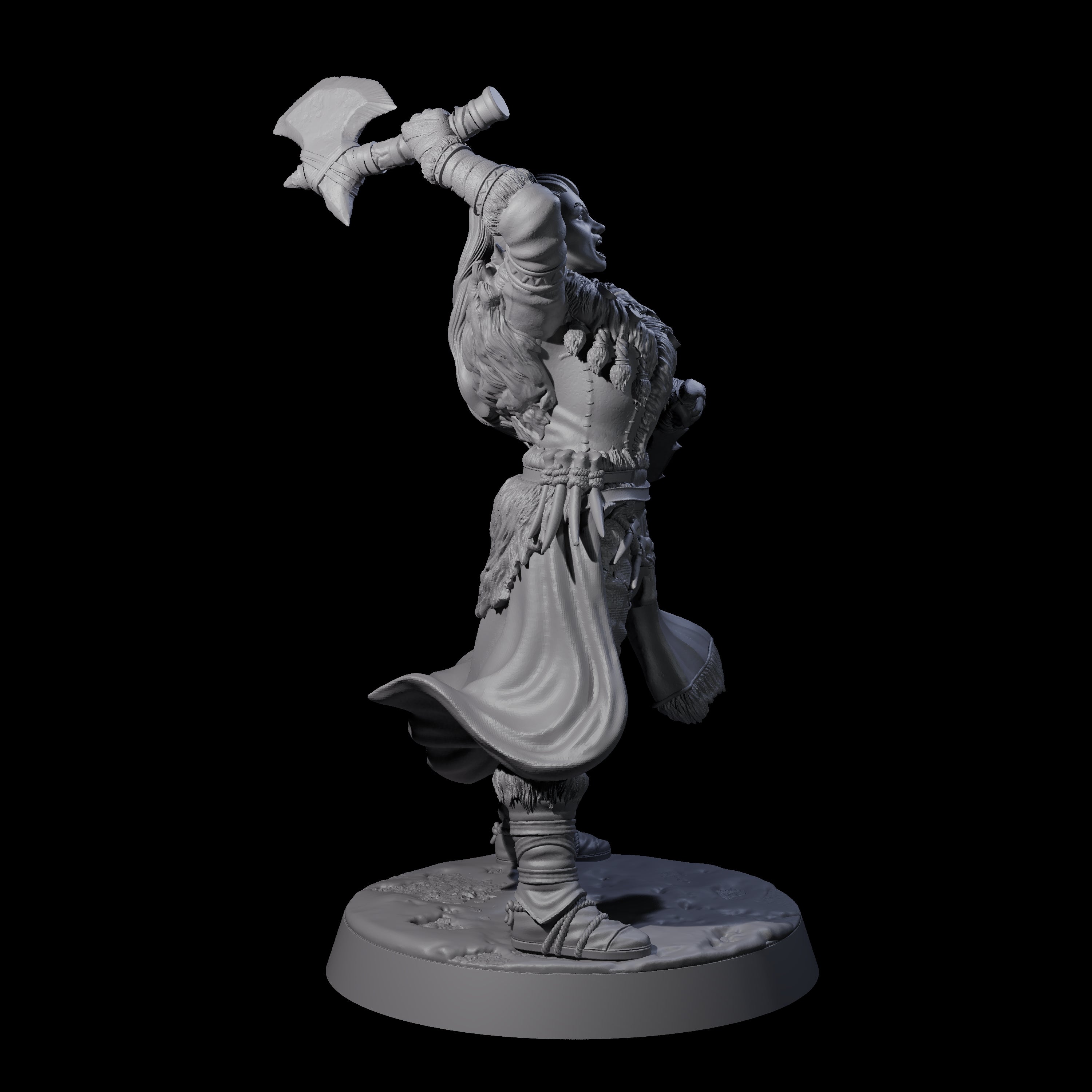 Brave Woodland Barbarian B Miniature for Dungeons and Dragons, Pathfinder or other TTRPGs