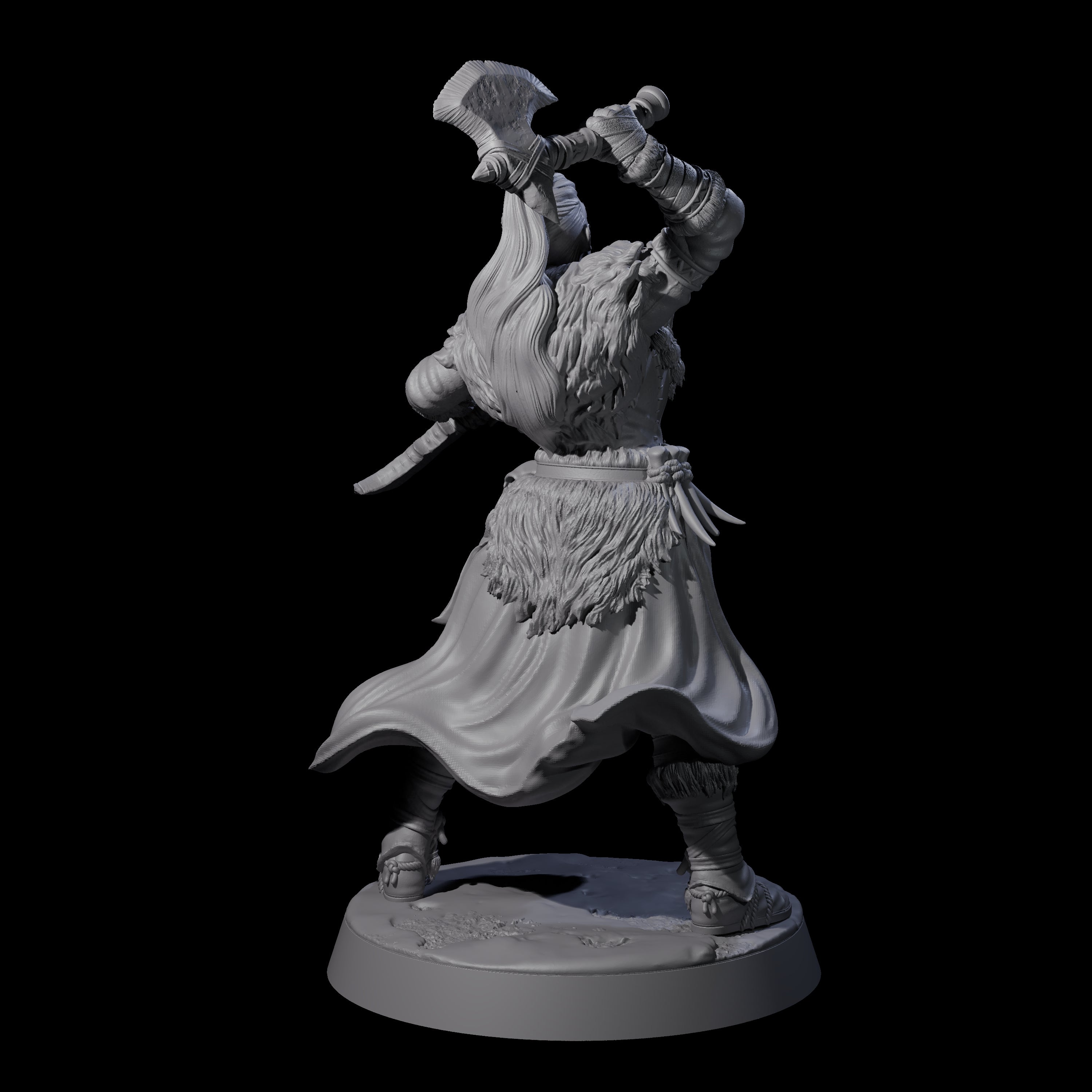 Brave Woodland Barbarian B Miniature for Dungeons and Dragons, Pathfinder or other TTRPGs
