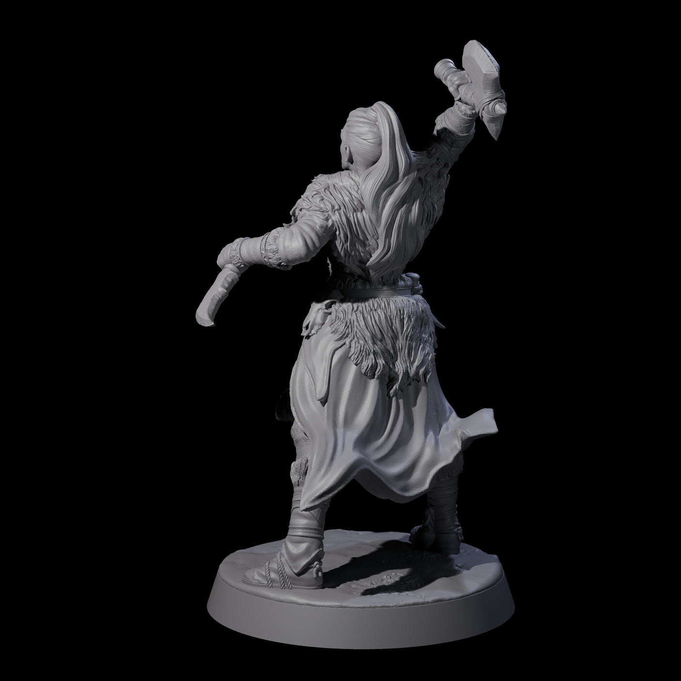 Brave Woodland Barbarian B Miniature for Dungeons and Dragons, Pathfinder or other TTRPGs