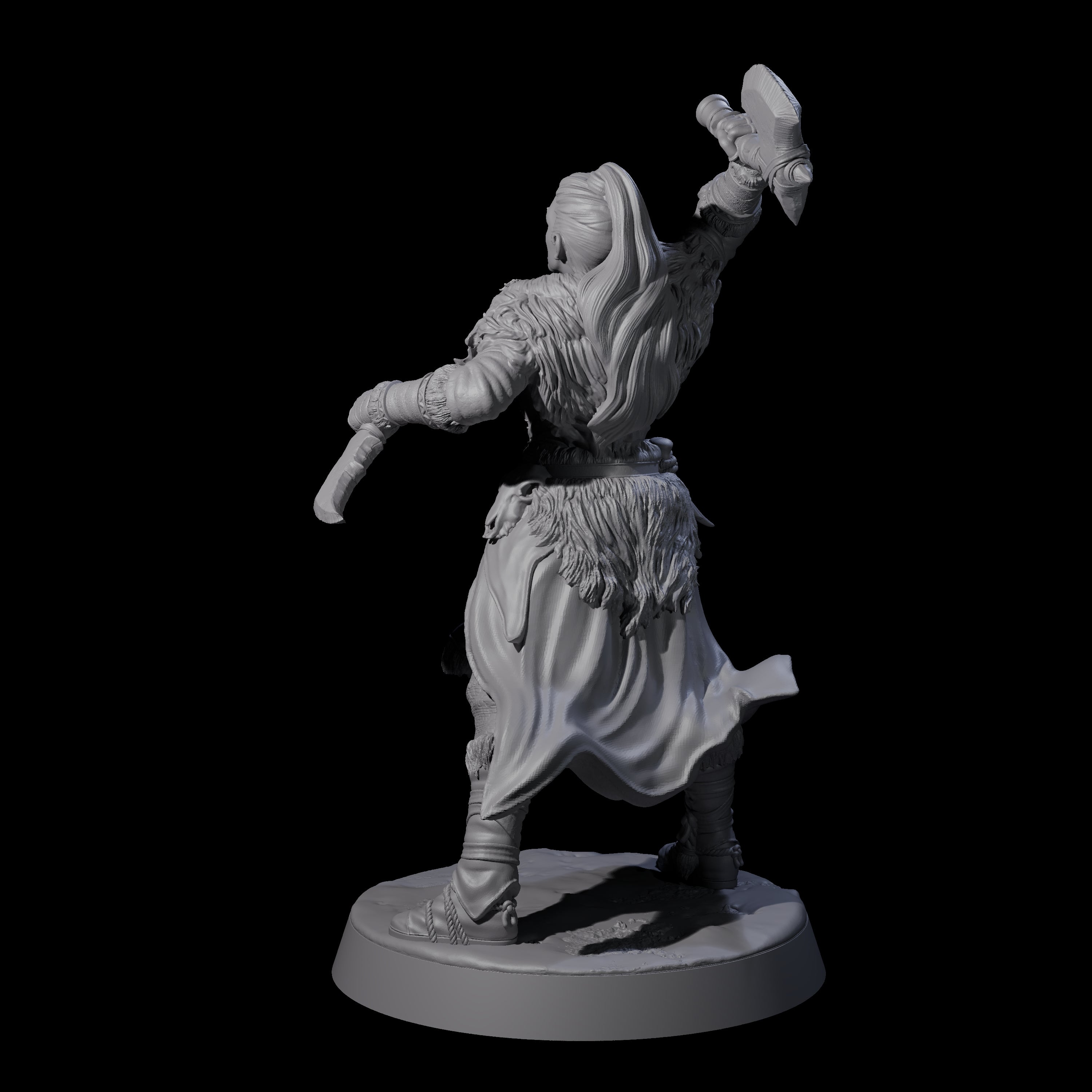 Brave Woodland Barbarian B Miniature for Dungeons and Dragons, Pathfinder or other TTRPGs