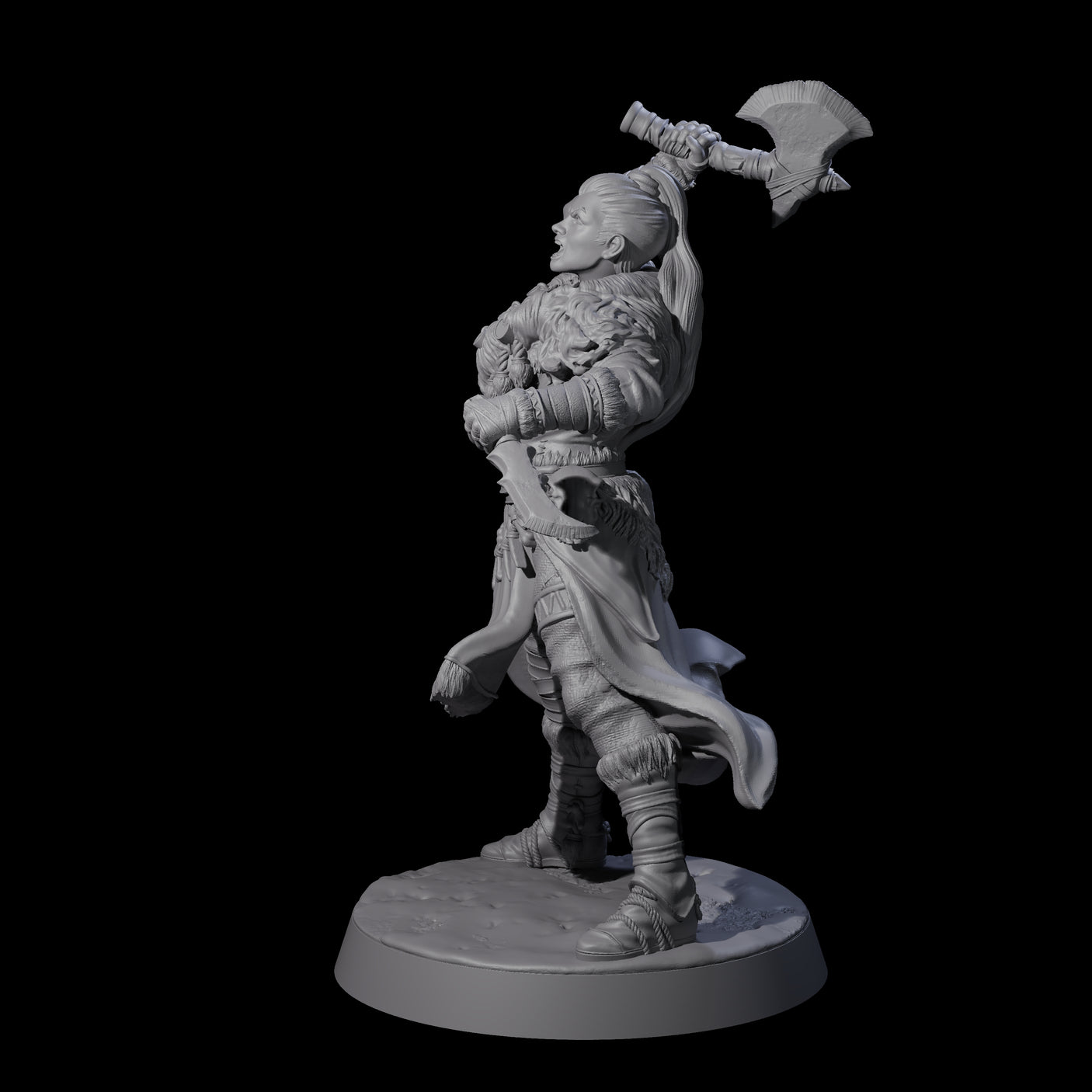 Brave Woodland Barbarian B Miniature for Dungeons and Dragons, Pathfinder or other TTRPGs