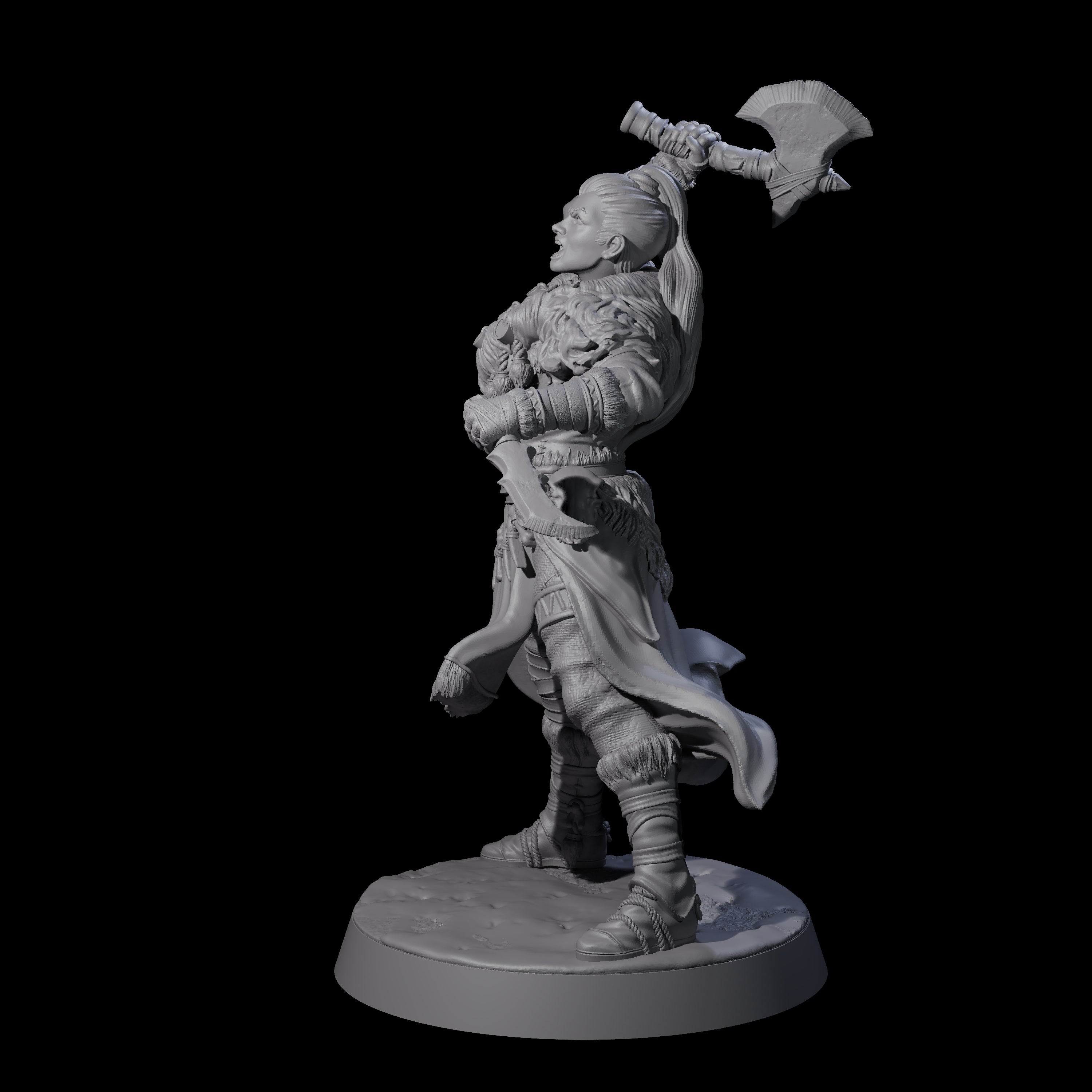 Brave Woodland Barbarian B Miniature for Dungeons and Dragons, Pathfinder or other TTRPGs
