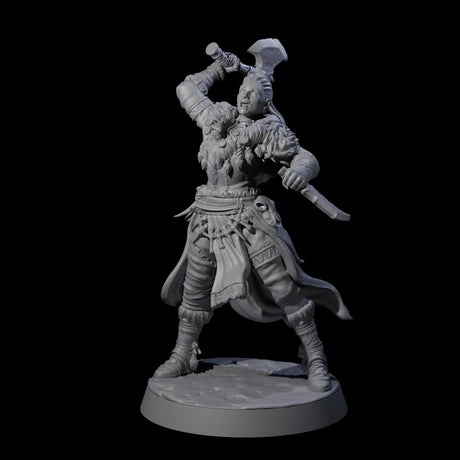 Brave Woodland Barbarian B Miniature for Dungeons and Dragons, Pathfinder or other TTRPGs