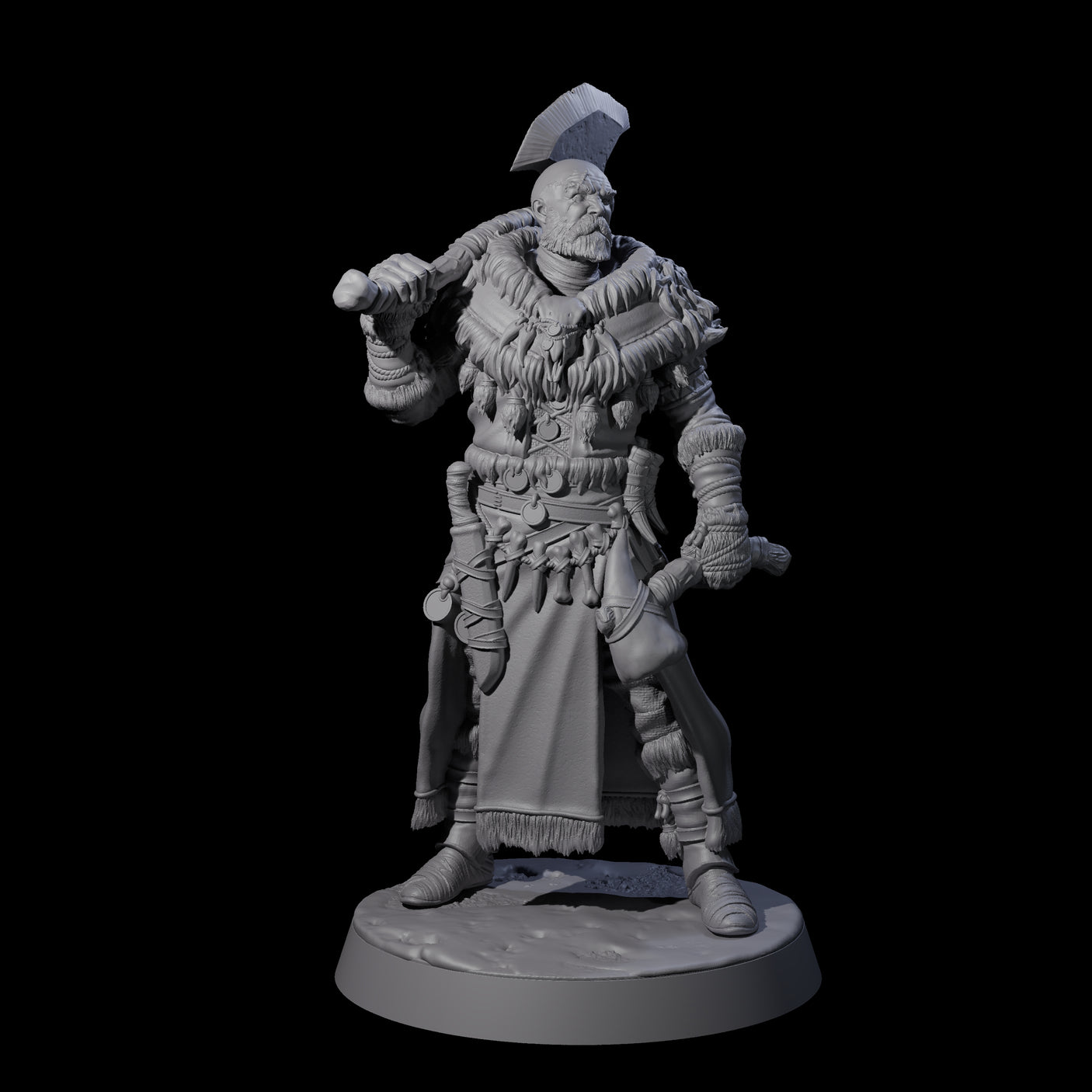 Brave Woodland Barbarian C Miniature for Dungeons and Dragons, Pathfinder or other TTRPGs