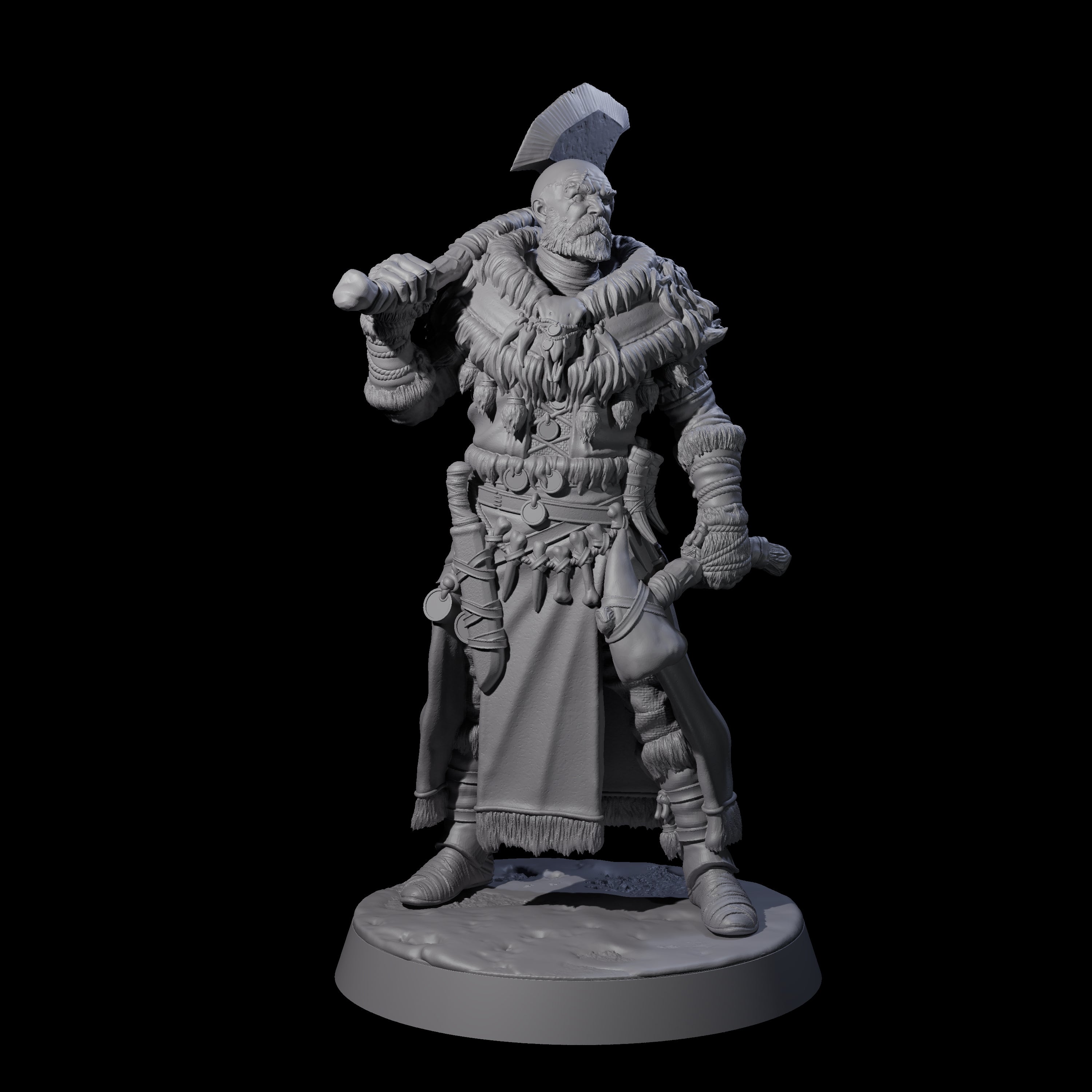 Brave Woodland Barbarian C Miniature for Dungeons and Dragons, Pathfinder or other TTRPGs