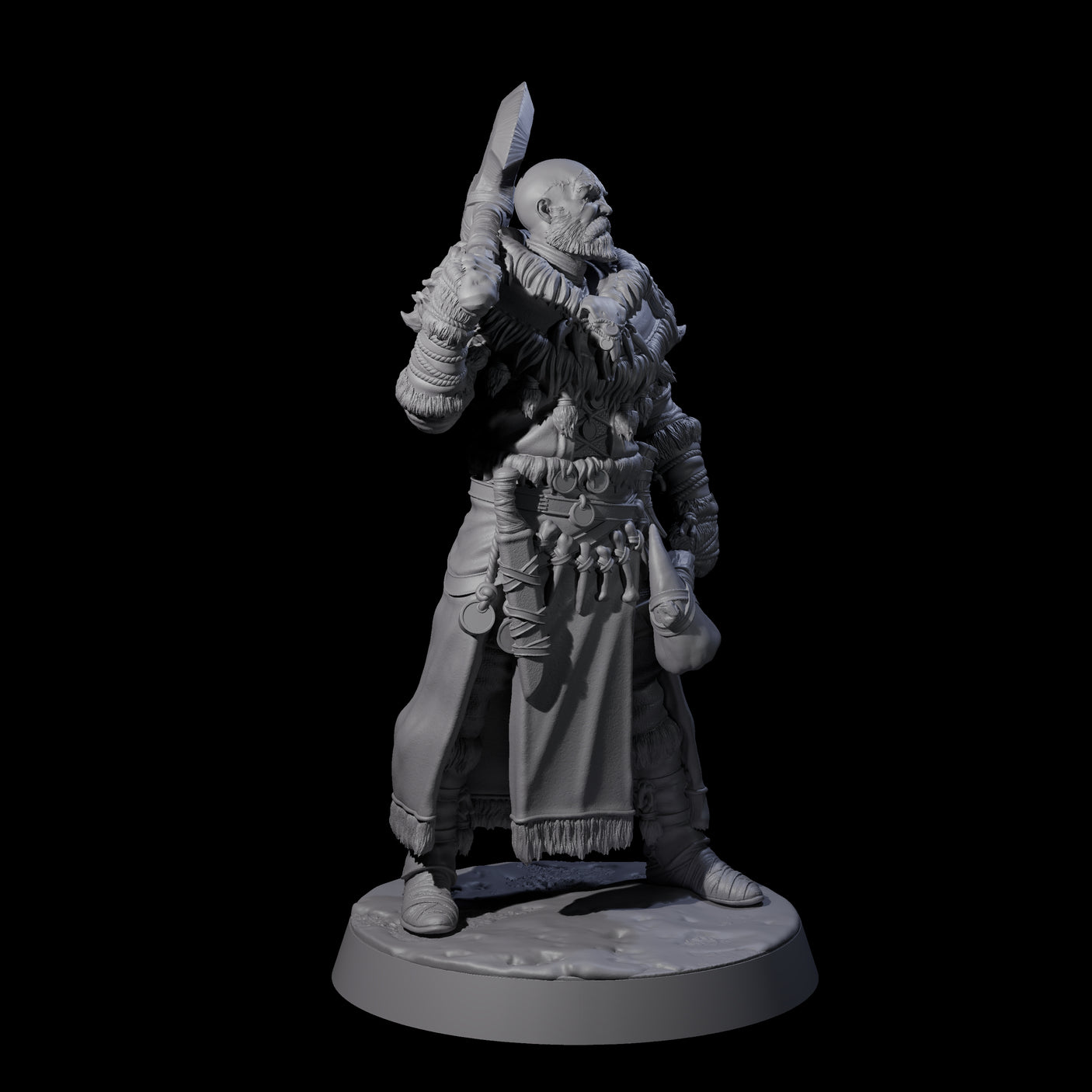 Brave Woodland Barbarian C Miniature for Dungeons and Dragons, Pathfinder or other TTRPGs