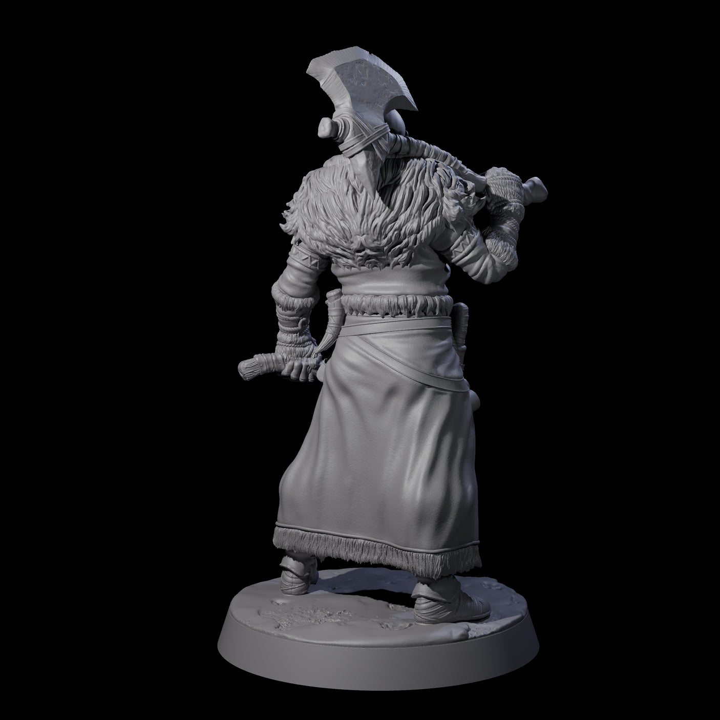 Brave Woodland Barbarian C Miniature for Dungeons and Dragons, Pathfinder or other TTRPGs