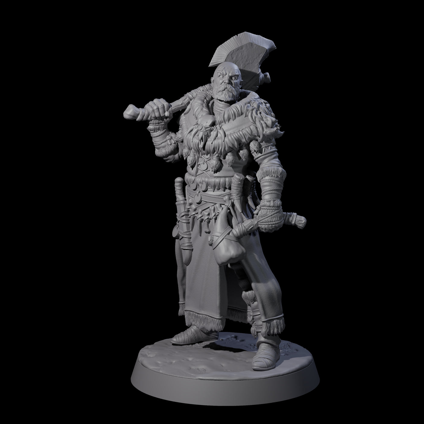 Brave Woodland Barbarian C Miniature for Dungeons and Dragons, Pathfinder or other TTRPGs