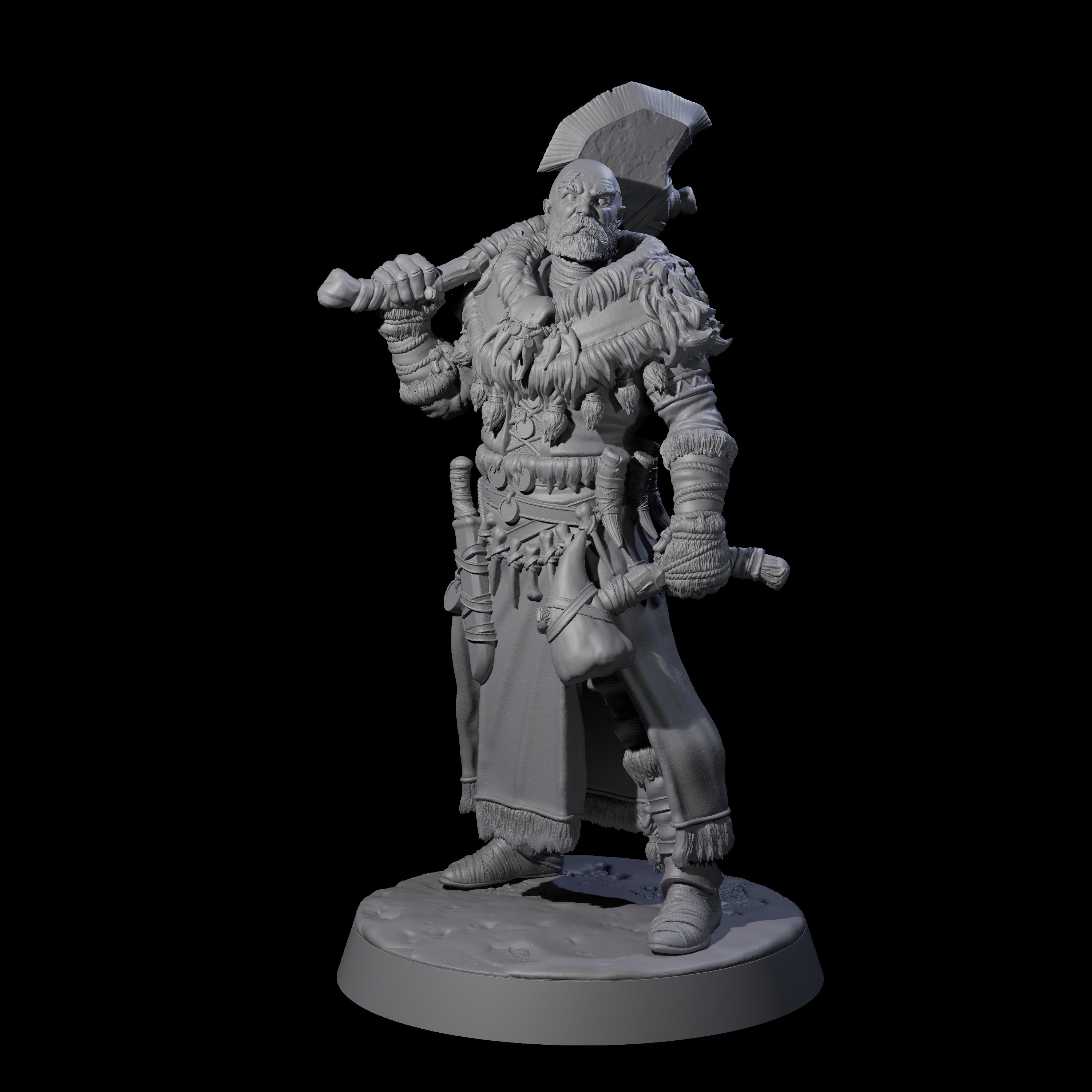 Brave Woodland Barbarian C Miniature for Dungeons and Dragons, Pathfinder or other TTRPGs