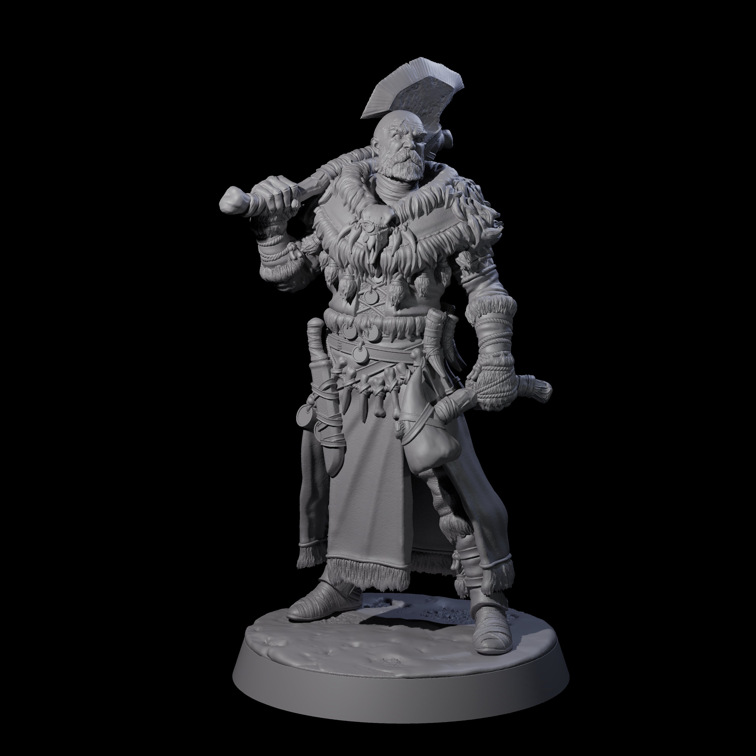Brave Woodland Barbarian C Miniature for Dungeons and Dragons, Pathfinder or other TTRPGs