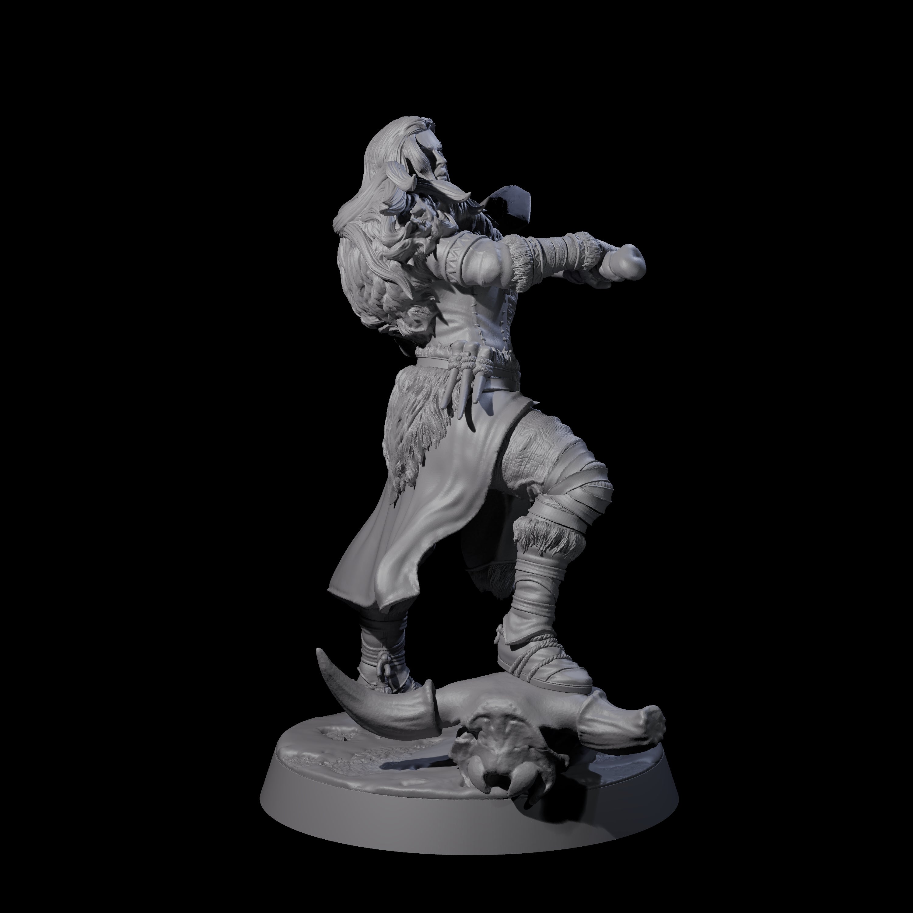 Brave Woodland Barbarian D Miniature for Dungeons and Dragons, Pathfinder or other TTRPGs