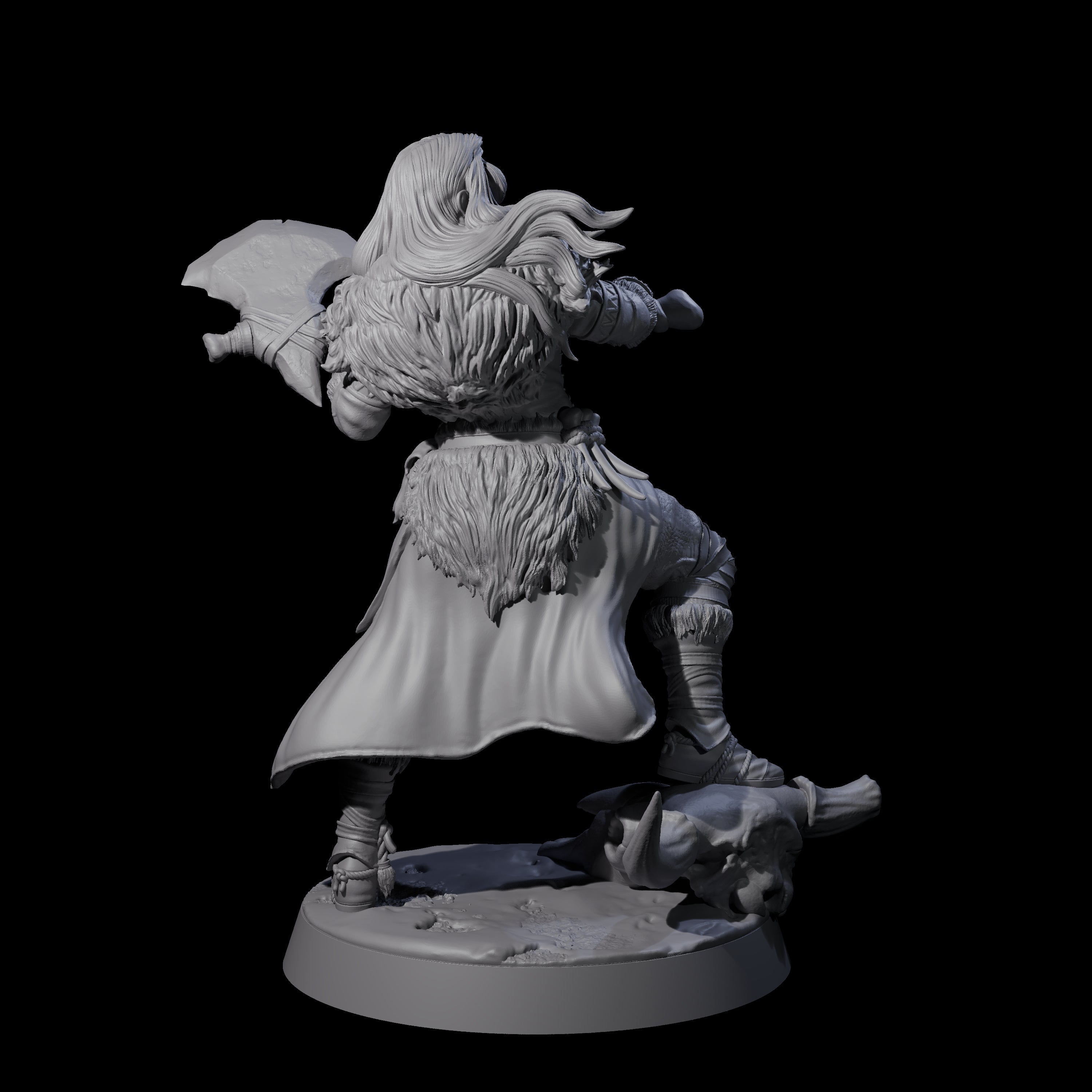 Brave Woodland Barbarian D Miniature for Dungeons and Dragons, Pathfinder or other TTRPGs