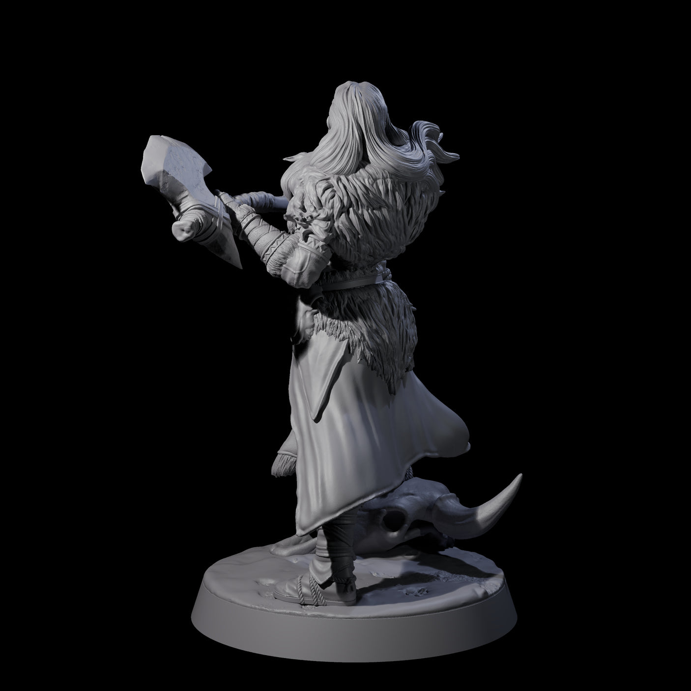 Brave Woodland Barbarian D Miniature for Dungeons and Dragons, Pathfinder or other TTRPGs